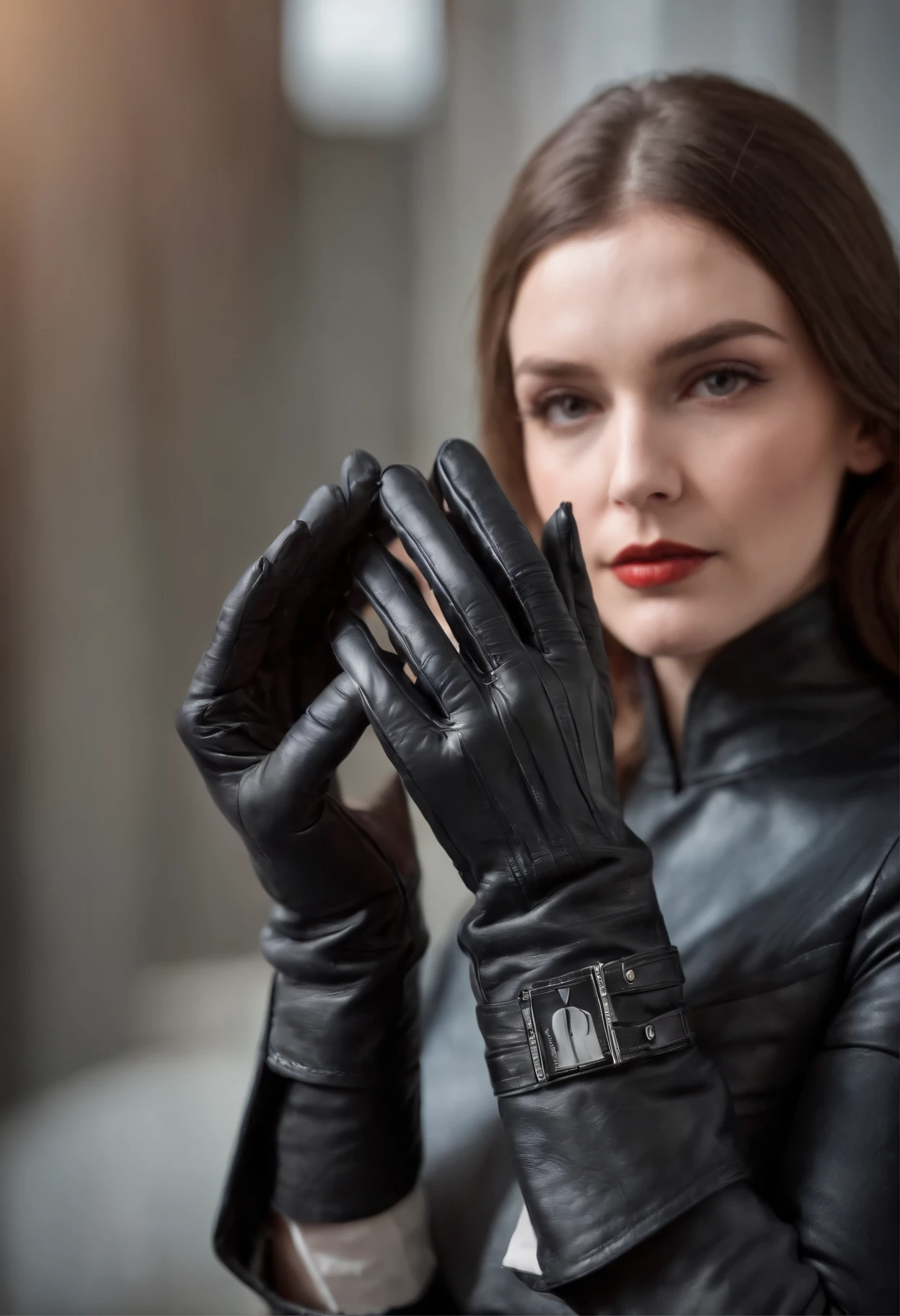 Darth Vader Women's Cosplay Black leather gloves