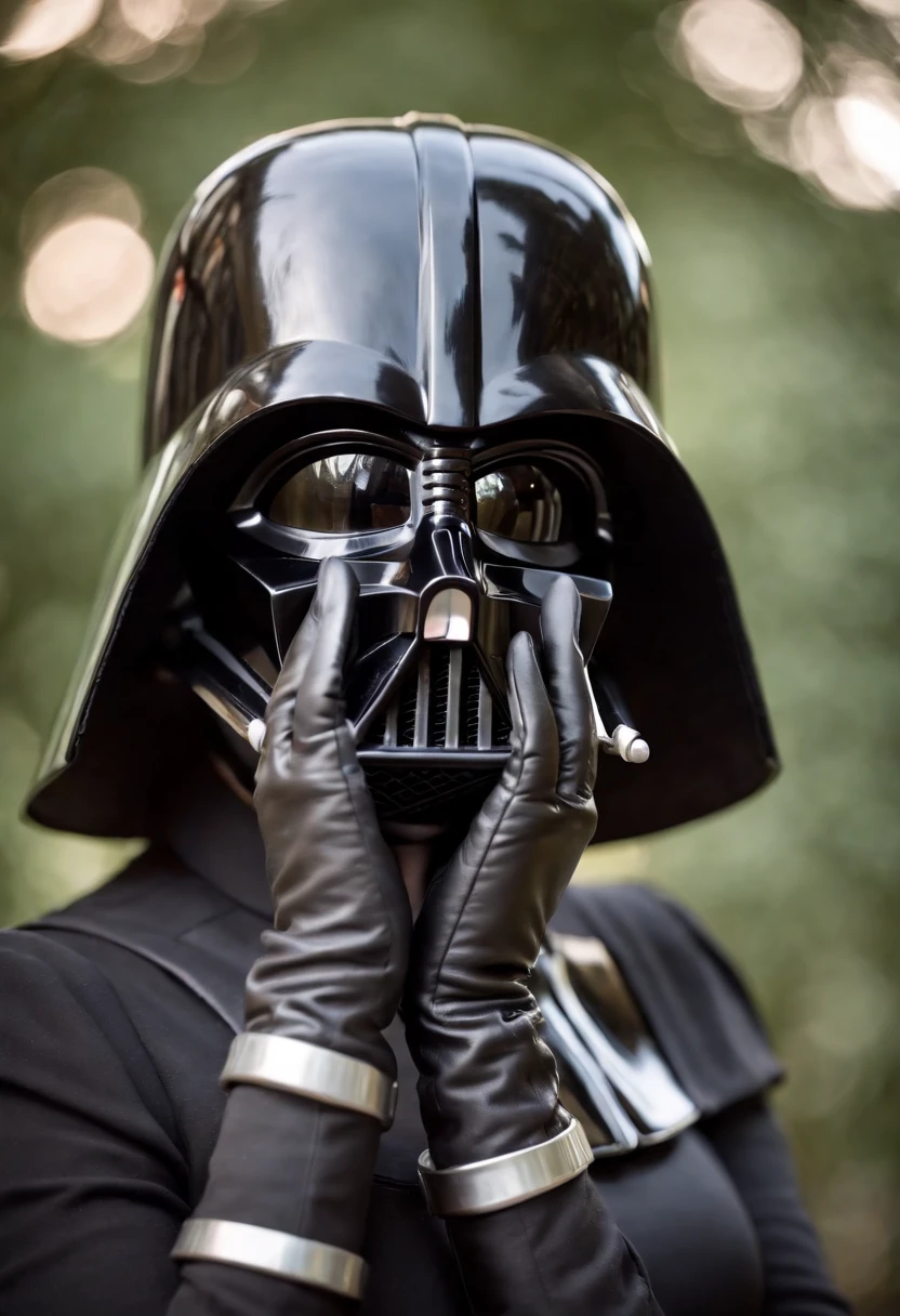 Darth Vader Mask Women's Cosplay Black leather gloves