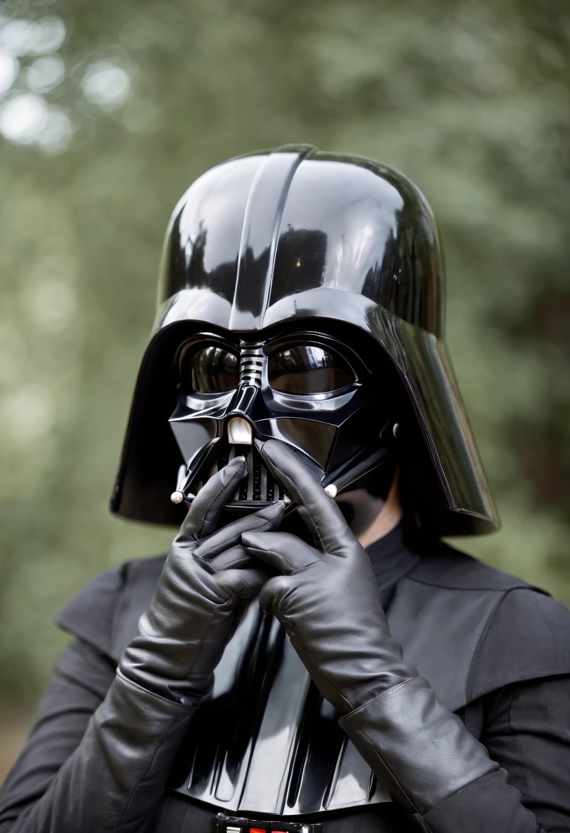 Darth Vader Mask Women's Cosplay Black leather gloves