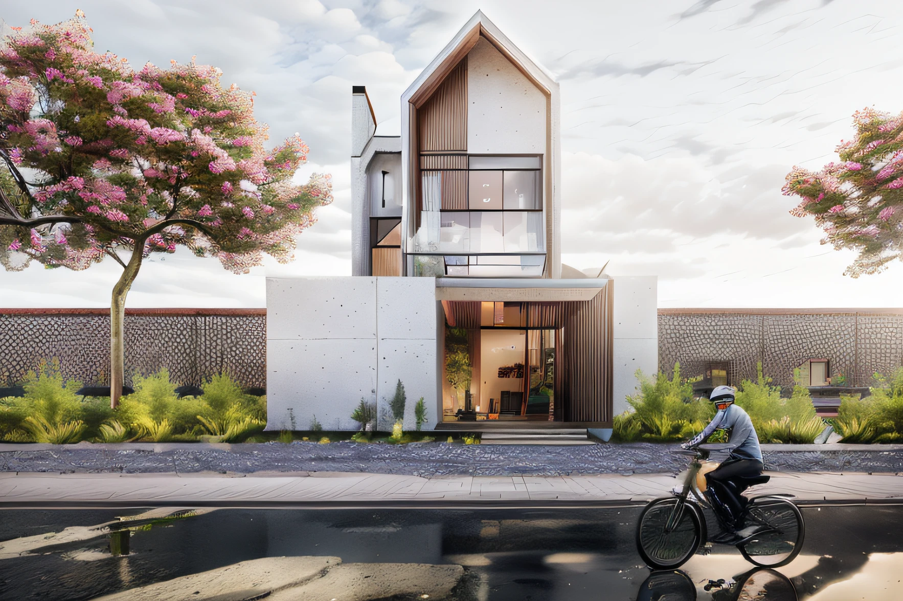 mordenhouse, house, glass house with a sloping roof, modern, dynamic (RAW photo, real, best quality, masterpiece:1.2), (hyper realistic, photo-realistic:1.2), high quality, (dark lighting:1.2), perfect lighting, archdaily