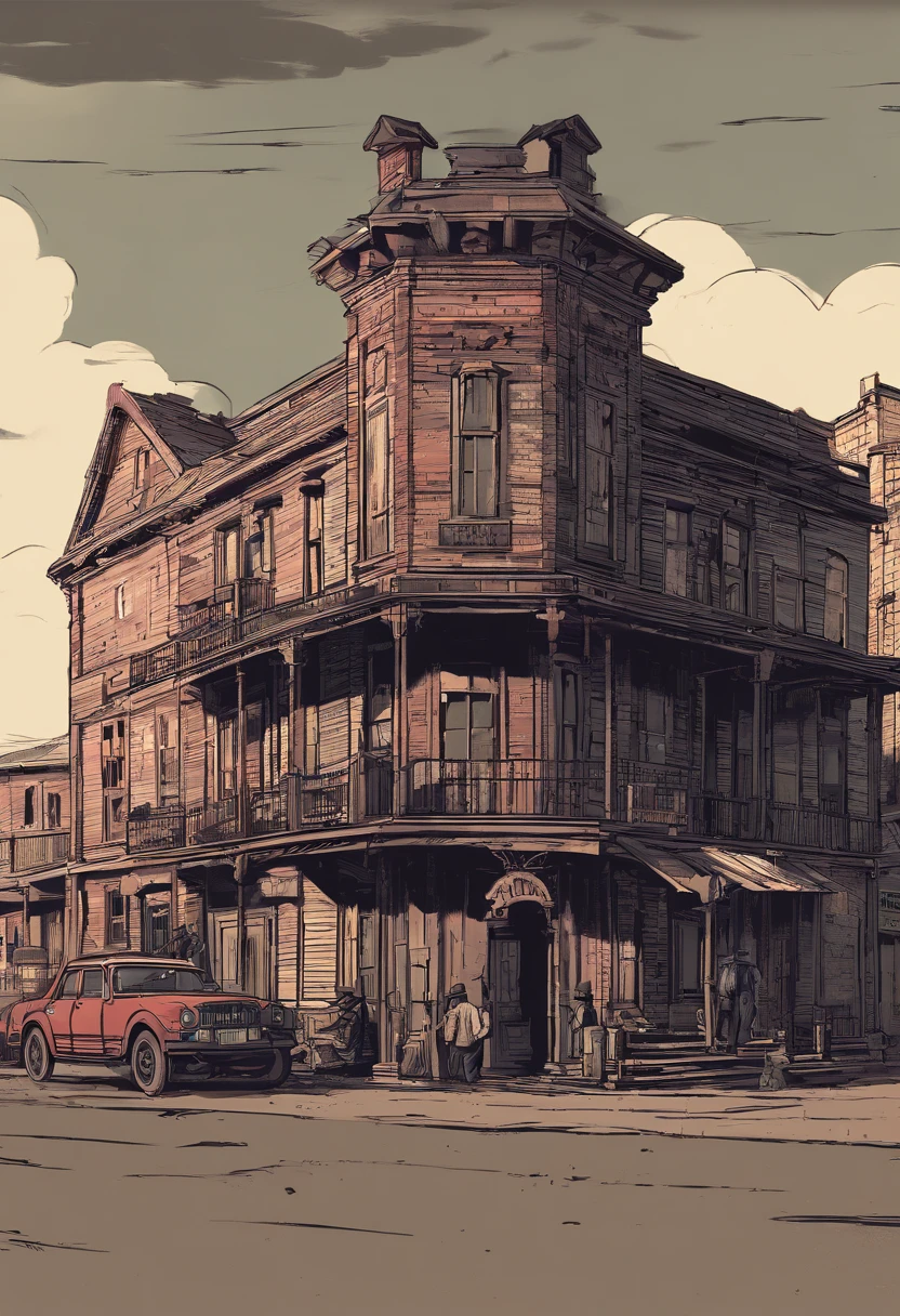 (best quality, 4k, highres, masterpiece:1.2), (realistic:1.37), ultra-detailed, Red Dead Redemption 2 art style, Pinkerton detective, Pinkerton detective in a suit, western town of Saint Denis in 1907, dimly lit room, six Pinkerton agents standing around a table, Pinkerton detective's office, black suits.six pinkerton detectives, 6men,interior scene