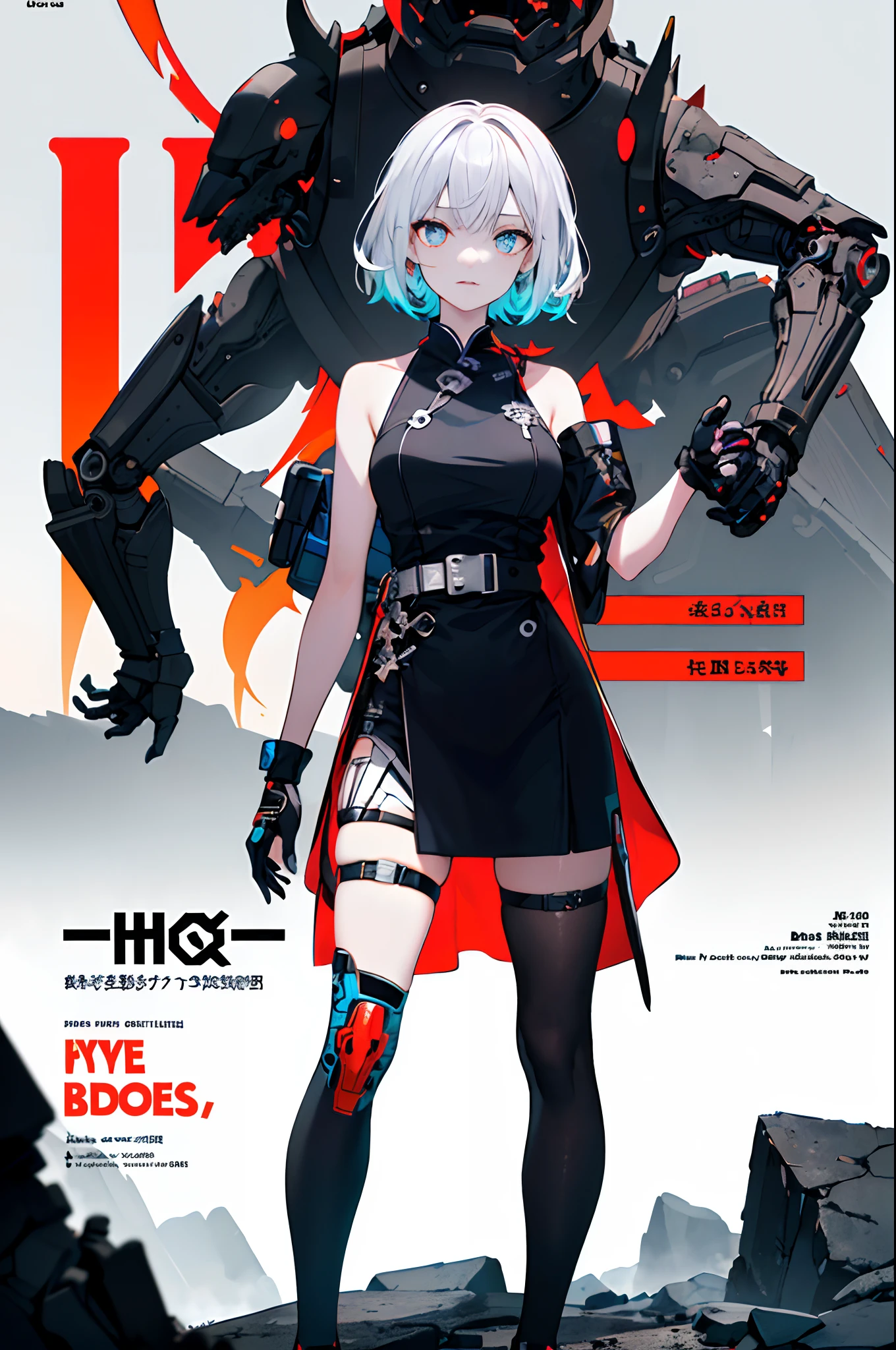 (masterpiece:1.2), (Military uniform magazine cover:1.4),best quality,PIXIV,Sweet girl , sexy posture,1girl, (perky chest:1.2), rolling upskirt by wind:1.6, (with sparkling eyes and a contagious smile),open mouth, (pointed chest:1.2),fishnets, black hair, boots, long hair, black nails, skirt, shirt, black footwear, bag, black skirt, jewelry, jacket, thigh strap, bangs, necktie, earrings, nail polish, multicolored hair, looking at viewer, full body, bottle, own hands together, belt, jacket on shoulders, food, cats on head, ring, choker, english text, collared shirt, blue eyes, hat, lace-up boots ,masterpiece、highest quality、Very detailed、An illustration、Beautiful fine details、One Girl、cute、Detailed landscape、Training Room Background:1.4、Platinum Blonde Hair、Braided Ponytail、Red camisole、((c cup breasts, Tank top showing underboob:1.4))