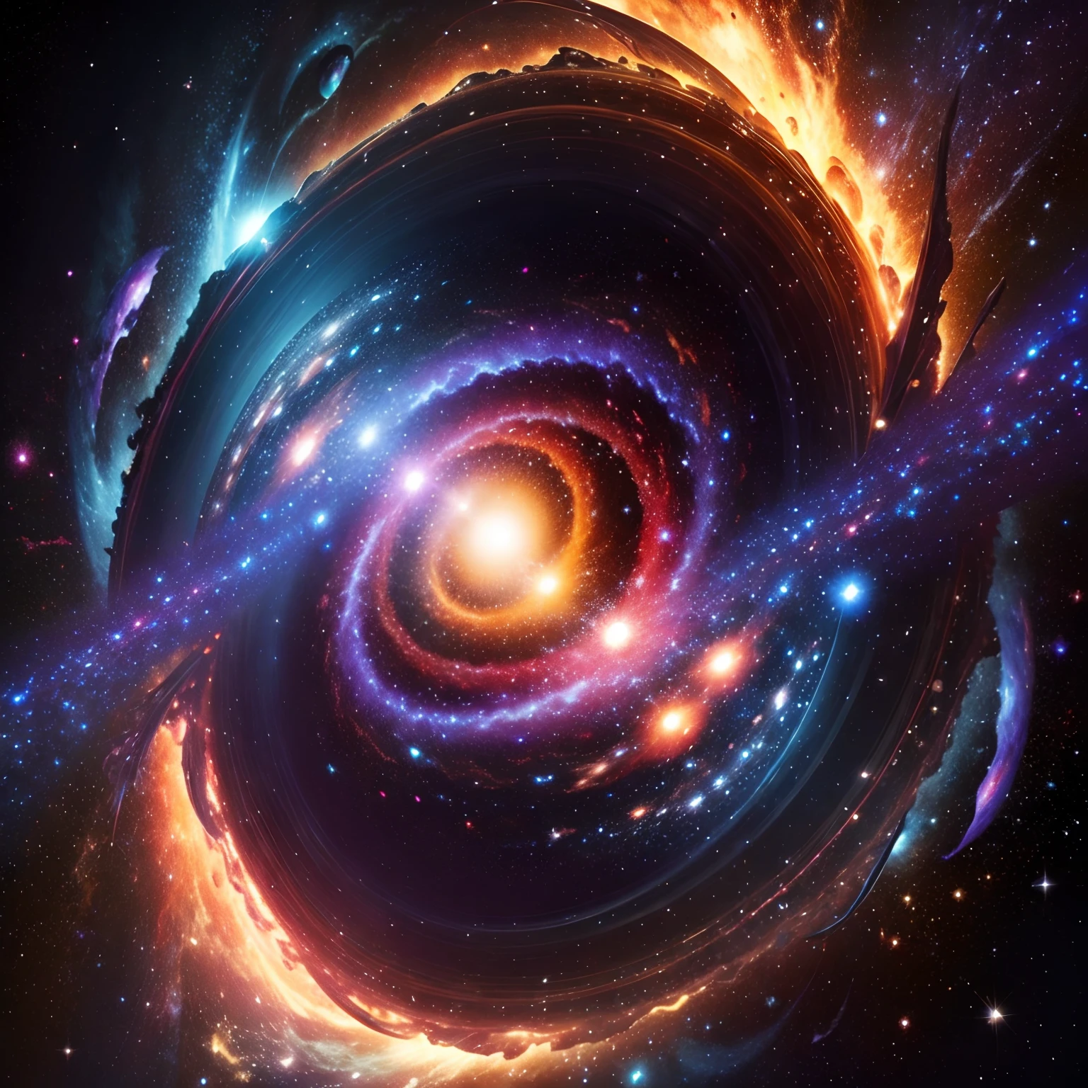 A spiral galaxy with stars and nebulas in the background - SeaArt AI