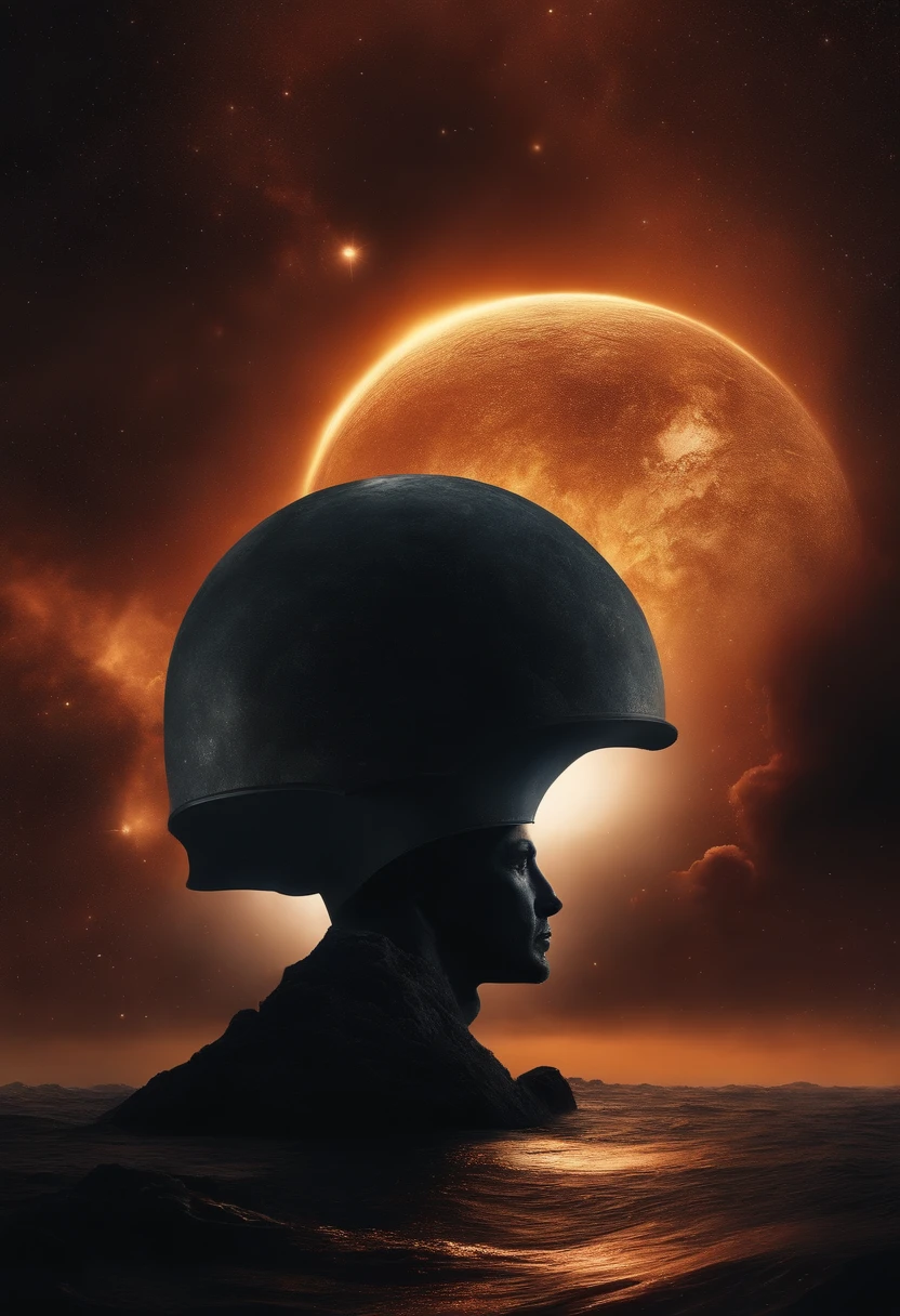 ((best quality)), ((master part)), (dramatic scene), A Terra e o Sol colapsam em buracos negros como o Sol, (Enlightenment of the last days:1.3), O sol escurece quando ejetado, (Epic composition:1.2), Terra banhada em luz vermelha, (cg animation:1.1), Flames and debris are inhaled, (Emergency atmosphere:1.2), Pessoas fugindo de barco, (atmosfera de filme:1.3), Nebulae and galaxies in the background, (alto contraste:1.1), (8K resolution:1.0),Five verses