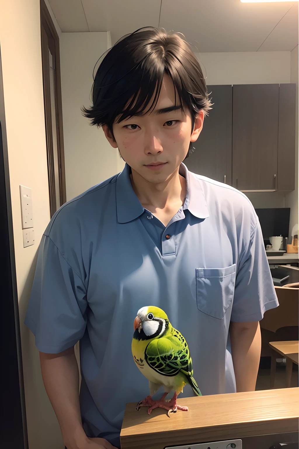 Mr. Moriwaki who became a parakeet