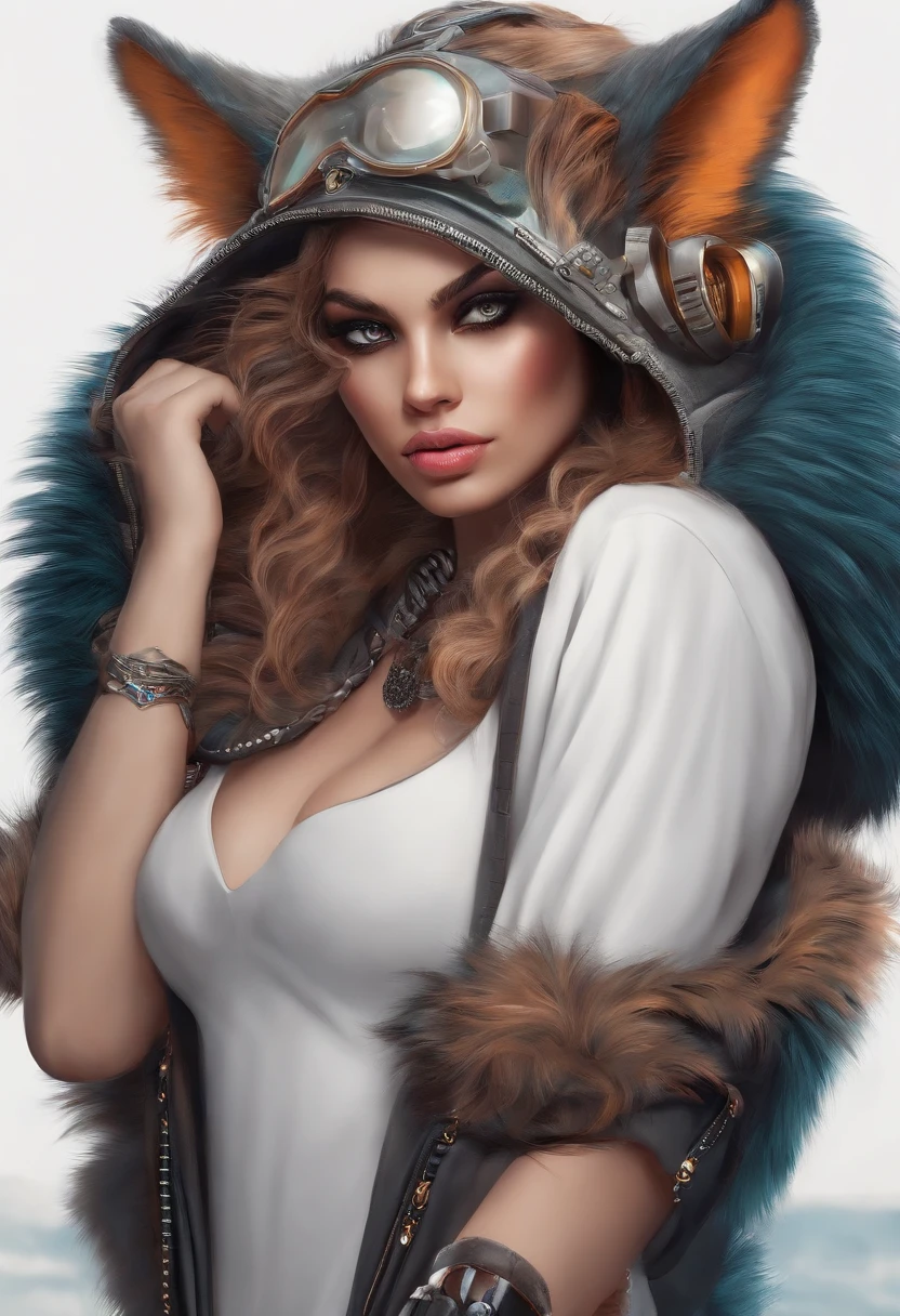 Furry usando moleton , estilo cyber punk