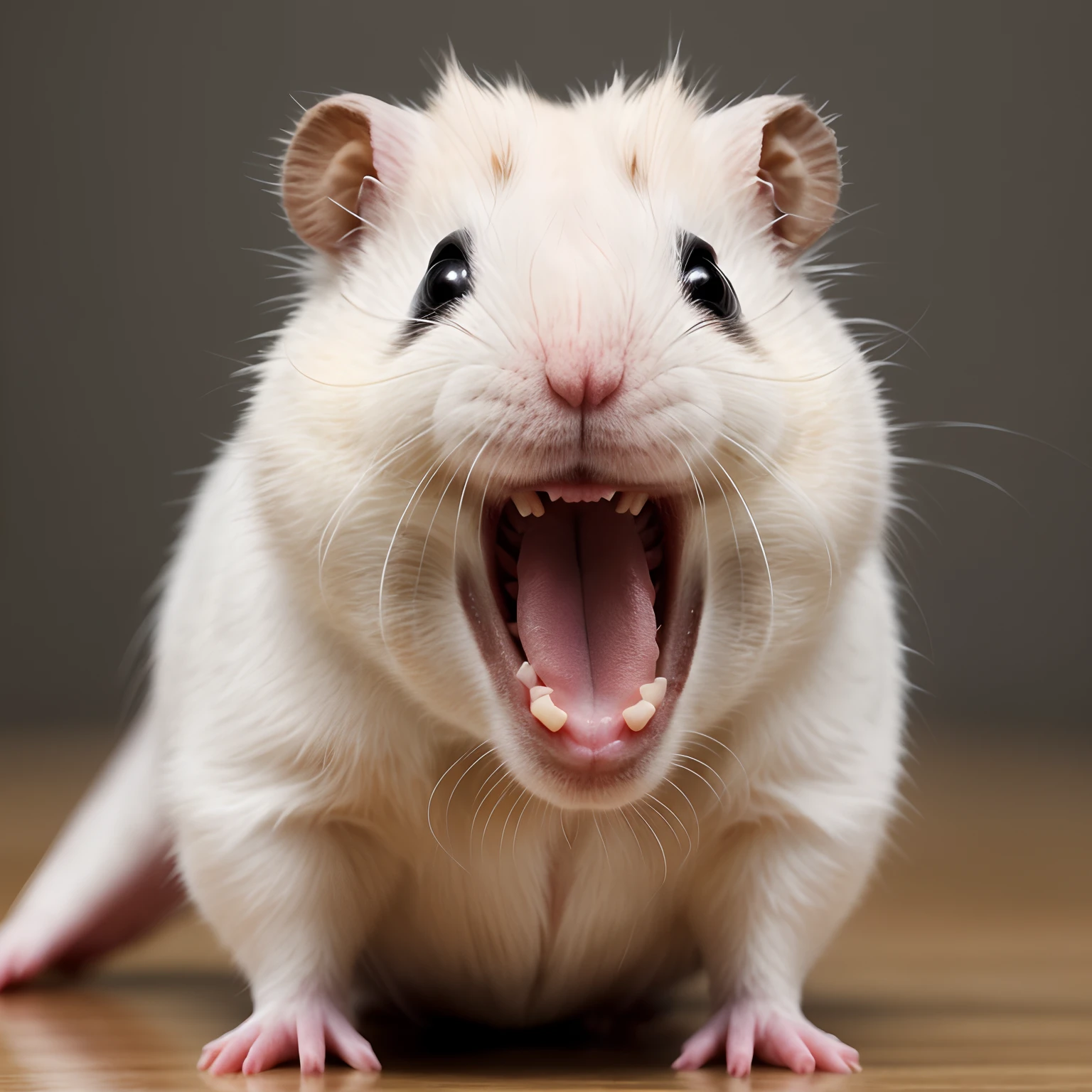 Realistic Angry face hamster barking