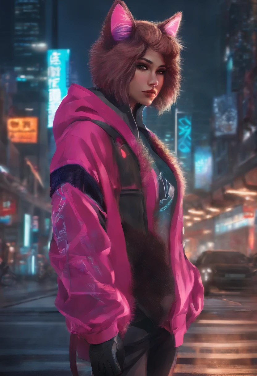 ((Garoto furry)), usando moletom , estilo cyberpunk, ((estilo anime)), (anime style), ((anime))