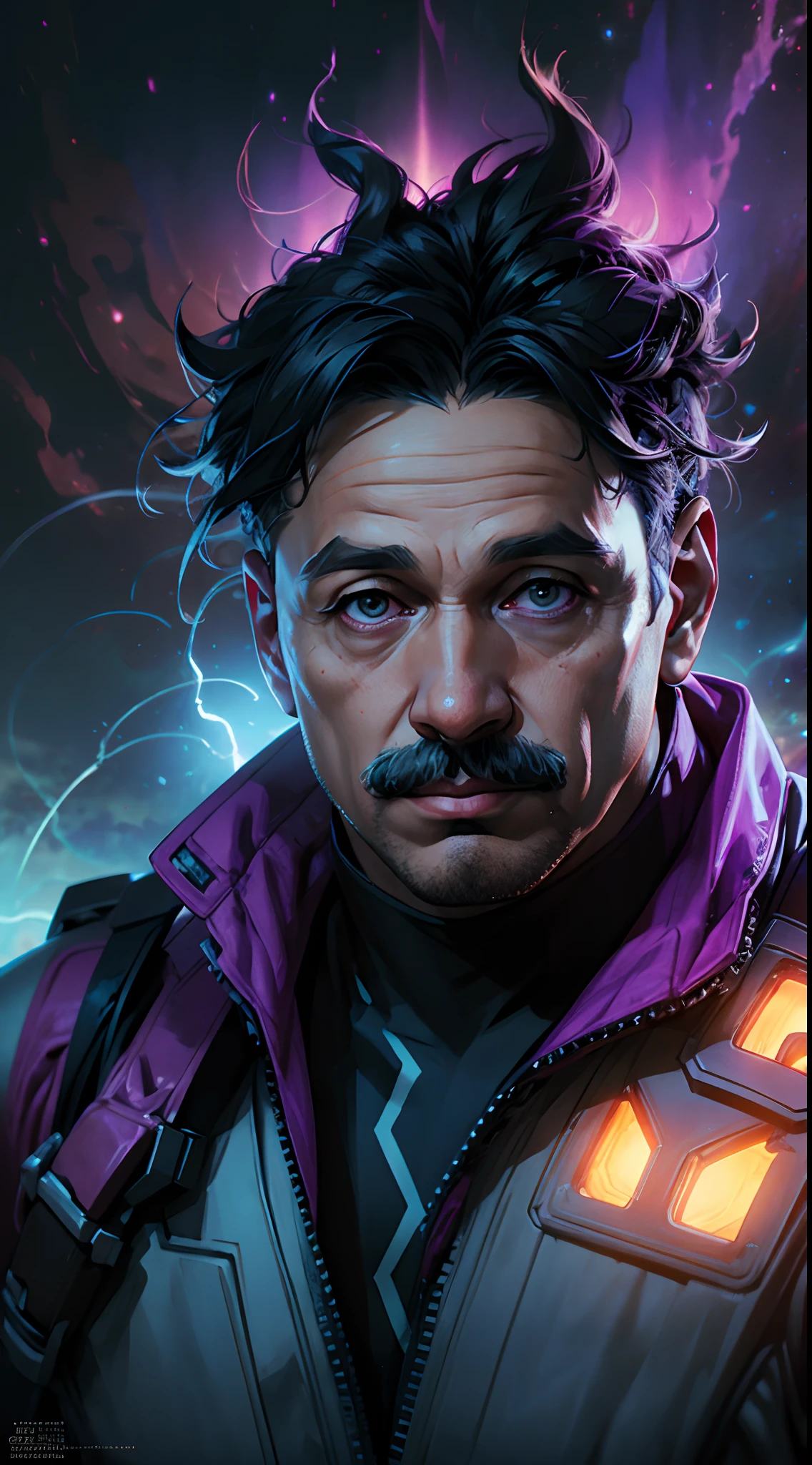 portrai of Einstein ,costume punk style surfing the shockwave from an atomic explosion, galaxy background, dynamic colors, octane rendering, ultra detail, intricate details, volumetric lighting, photo realistic, lifelike, photography