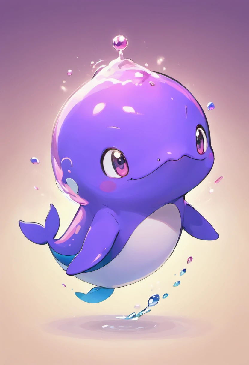 a baby purple vibrant whale
