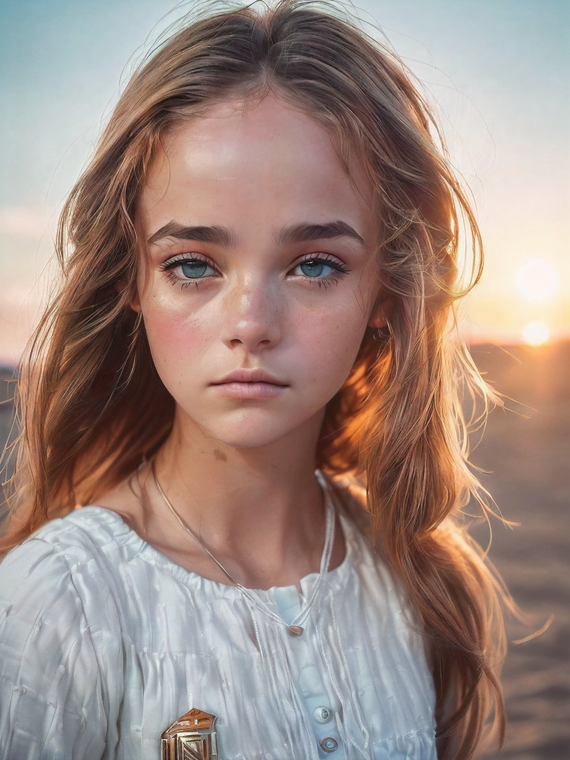 (nvinkpunk:1.2), (((uma mulher inspirada em Emilia Jones, estilo construtivismo))), anthro, lightwave, sun sunset, intrincado, ((em um fundo branco:1.4)) (((com efeitos de pontilhismo colorido))), ((fotoretrato do rosto:1.5))