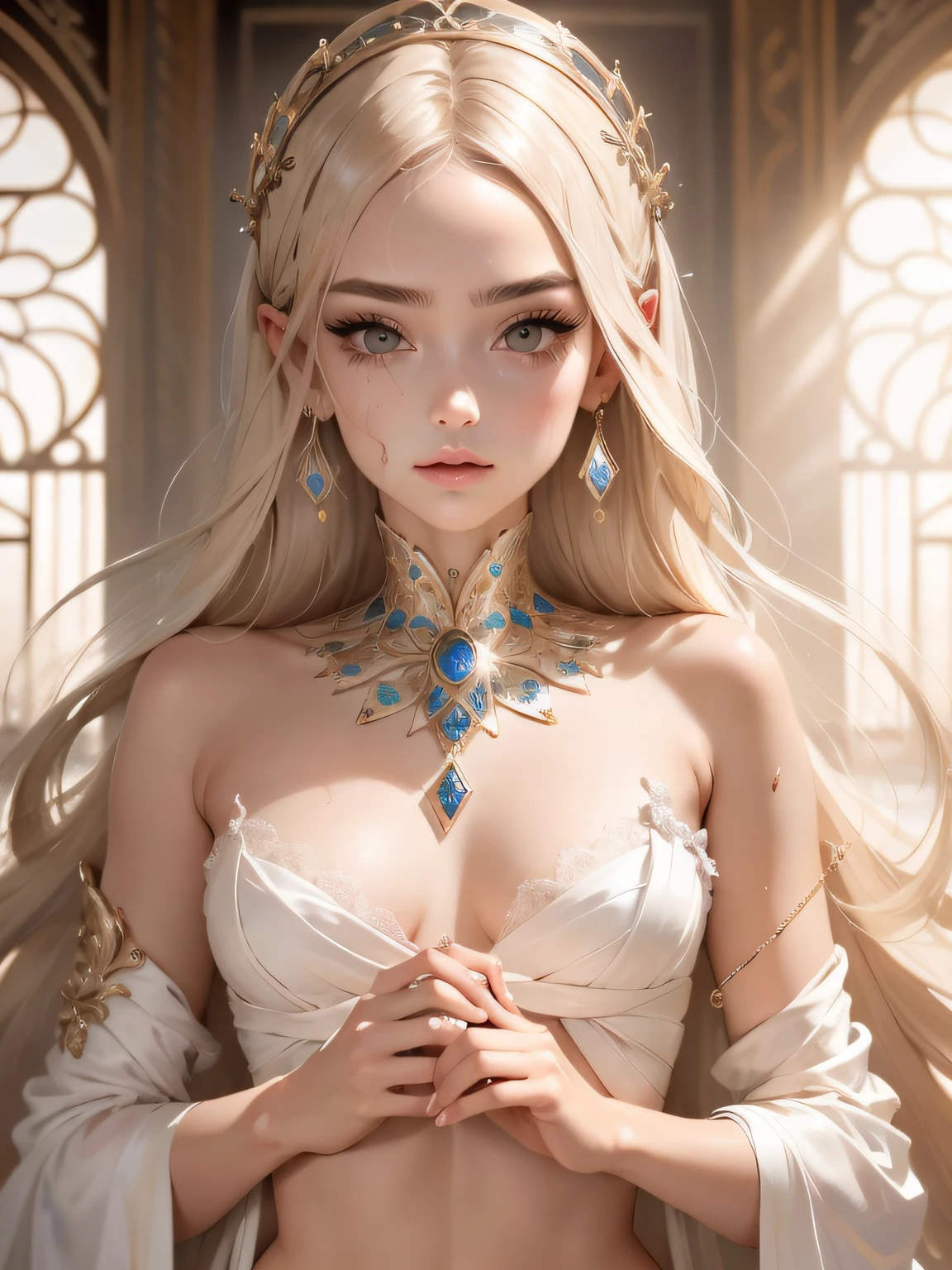 mestre de pintura, Qualidade de imagem 8K, mestre de pintura, Qualidade de imagem 8K, Seios enormes, cintura fina, Asas do Diabo, delicate and delicate eye representation, cabelos grossos, Retrato delicado do figurino, delicate representation of eyelashes, symmetrical ocular representation, delicate representation of the pupil, delicate representation of facial features, delicate representation of body representation, delicate representation of makeup, Metal brokers, cabelos pretos longos, corpo esguio, peito aberto, pernas longas, ((exposure)) ((injury)) coberto de sangue, Iminente, joias lindas, Sonhos, barefoot, meticuloso