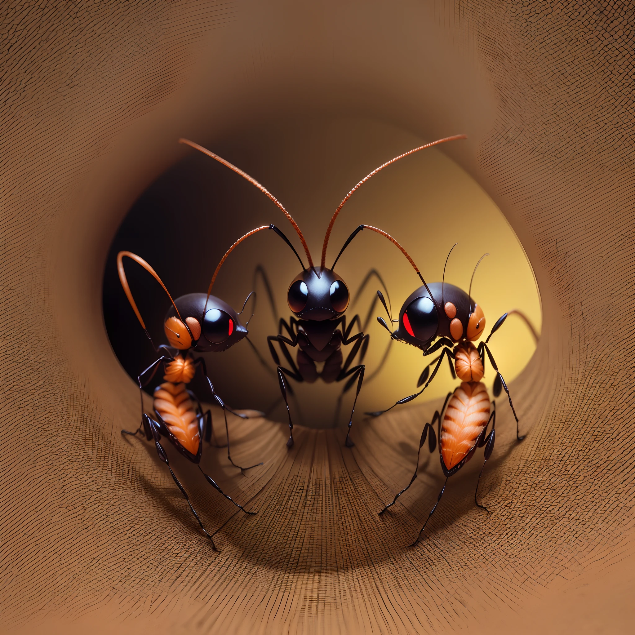 animasi of ants beautifully ants, red dress.cartoon,upscales --auto --s2