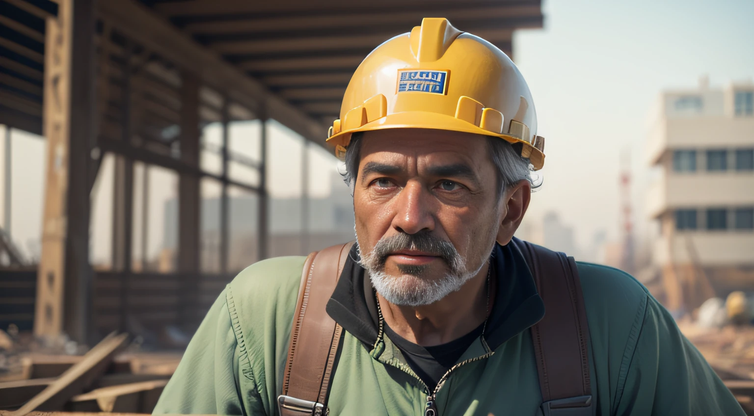 An uncle at a construction site