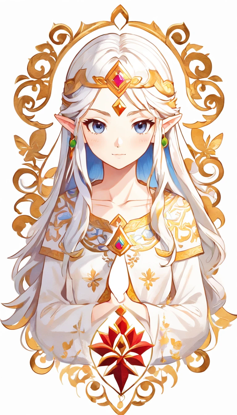 (White background:1.4),(Silhouette of a girl's head, Eyes closed, colorfull long hair, Oriental elements),(Chinese illustration:1.3,paper art:1.3, Quilted paper art:1.2),( reasonable design, Clear lines, High sharpness,Best quality, Very detailed, Masterpiece, movie light effect, 4K ) ,Brown eyes