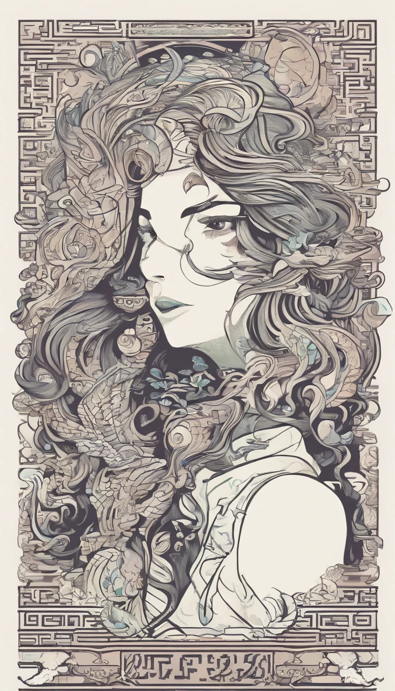 (White background:1.4),(Silhouette of a girl's head, Eyes closed, colorfull long hair, Oriental elements),(Chinese illustration:1.3,paper art:1.3, Quilted paper art:1.2),( reasonable design, Clear lines, High sharpness,Best quality, Very detailed, Masterpiece, movie light effect, 4K ) ,Brown eyes