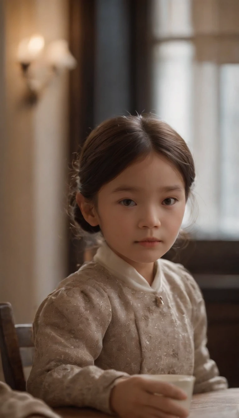Across the dining table sat a strange young man and woman,The upper seat with her back to the door is a kind old grandmother,By your side,There was a with big eyes,Moyo is four or five years old。