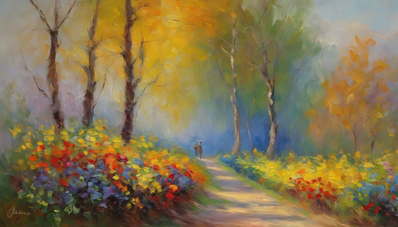 masterpiece、top-quality、Impresionismo,Paintings by professional painters,Claude Monet,Hinageshi Field,colourfull