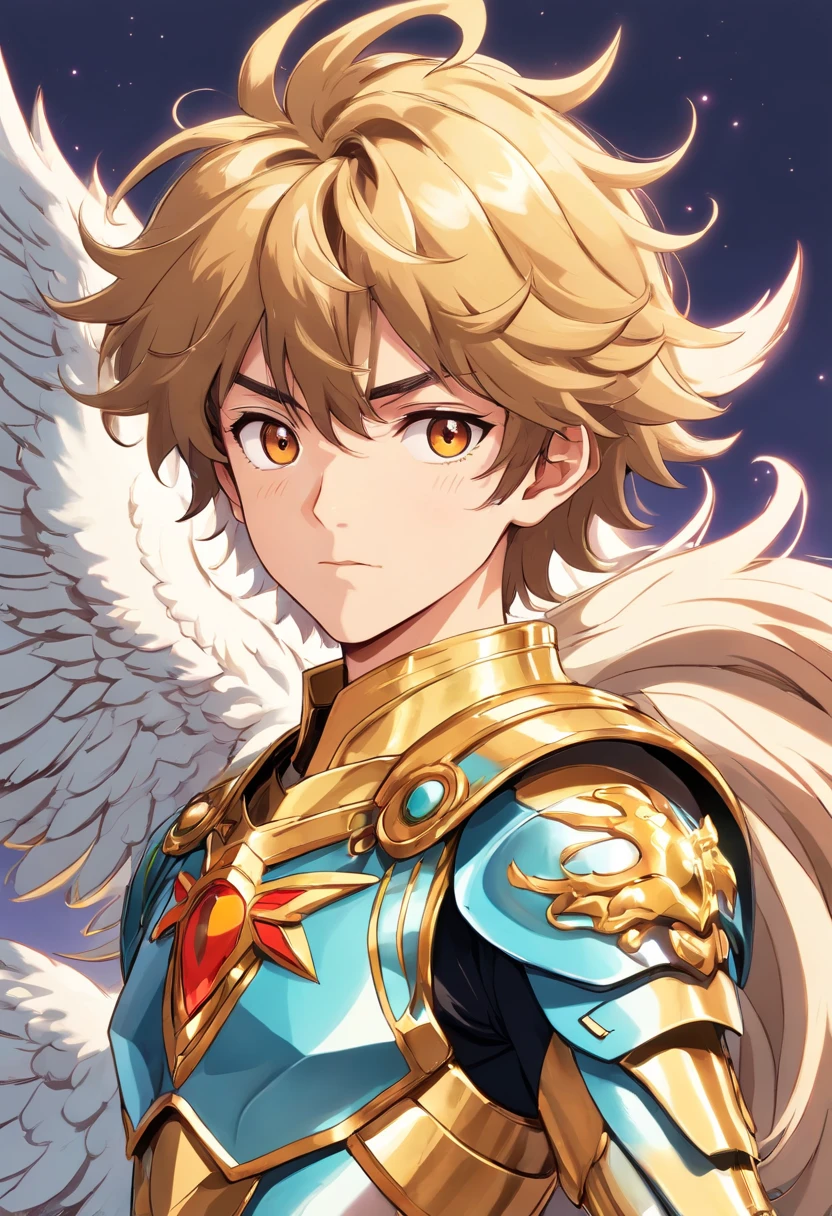 Character designer 16 year old boy wearing Pegasus armor ( saint seiya) cabelos curtos de penteados para cima