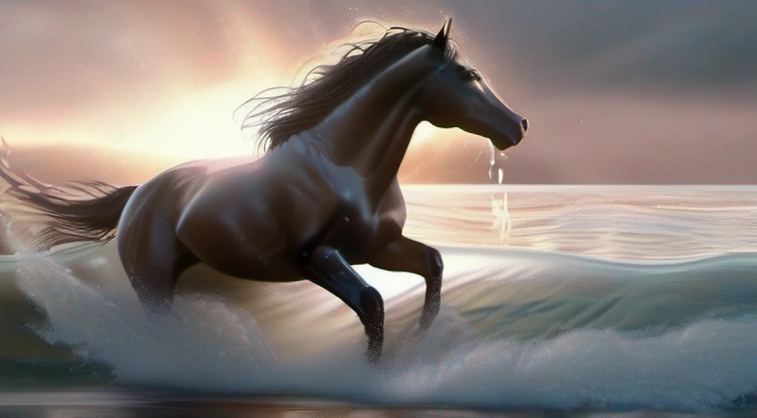 melhor qualidade,4k,Altas,master part:1.2,ultra-detalhado,Realistic, Kelpie, mistura de um cavalo e peixe, Horse in front, fishtail in the back, Escalas cintilantes,emerging from the water,Kelpie,mythological creature,luz reluzente,Realistic water texture,wet and sparkling appearance,reflexos ondulantes,Mythical aura,underwater setting,majestic presence,ambiente natural,atmosfera serena,Presence of the mystical creature,etherial lighting,movimento gracioso,poderes sobrenaturais,ambiente calmo e tranquilo,fantastic creature,beleza hipnotizante,Olhar poderoso e cativante,detalhes finos,mythology of the mythical creature,forma de corpo esbelta e elegante,Elementos inspirados na natureza,Tons sutis,texturas detalhadas,Being mythical,no fundo das ondas,corpo inferior submerso,Mythical horse-like features,cascading water,dynamic and energetic pose