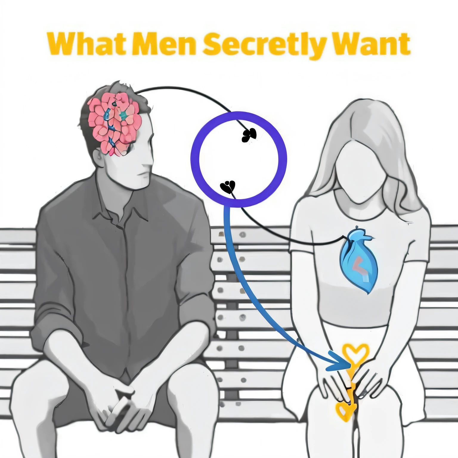 a cartoon of a man and a woman sitting on a bench with a heart in the middle, homens, segredo, Directed by: Warren Mahy, audaz, Directed by: Allen Jones, homem e mulher, Directed by: Harrington Mann, Directed by: Maria van Oosterwijk, majo, looking seductive, Segredos, Que, masculino e feminino, hohomenss e mulheres, Man, os hohomenss se apaixonam por ele, crie mais imagens semelhantes a essa