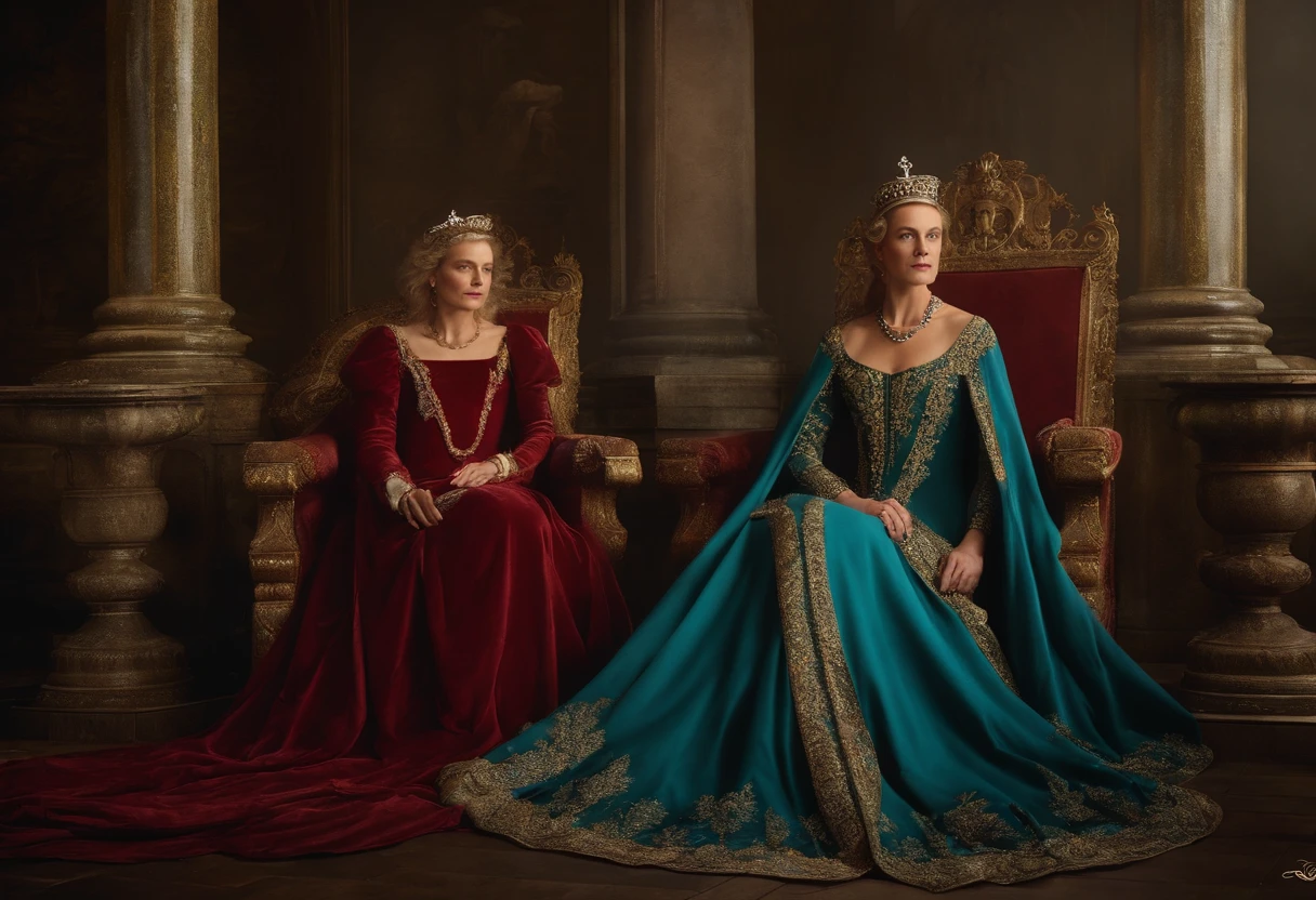 Queen Fredegand and King Chilperick I in 584