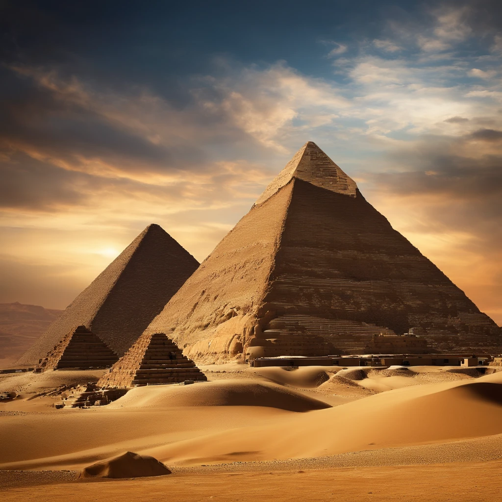 Piramides de egipto cuando recien las terminaron de construir.realista