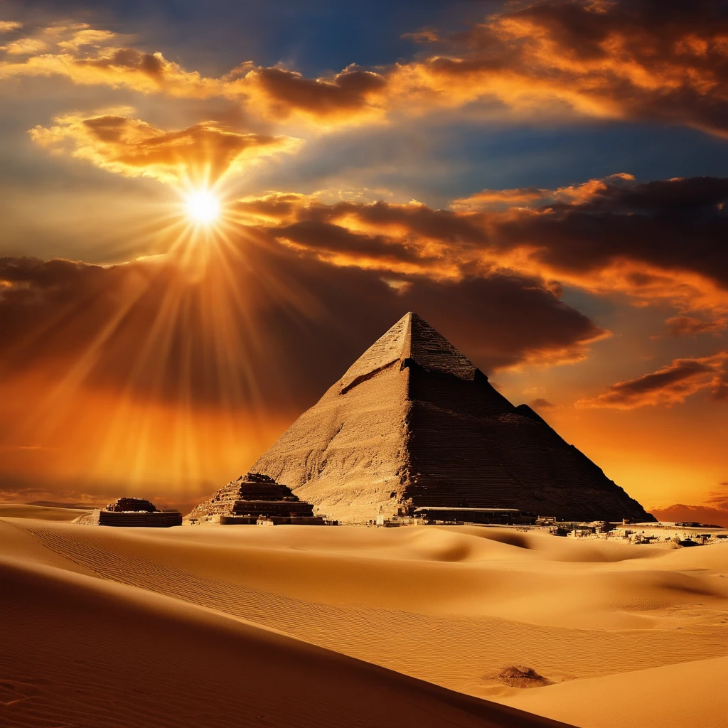 Piramides de egipto cuando recien las terminaron de construir.realista