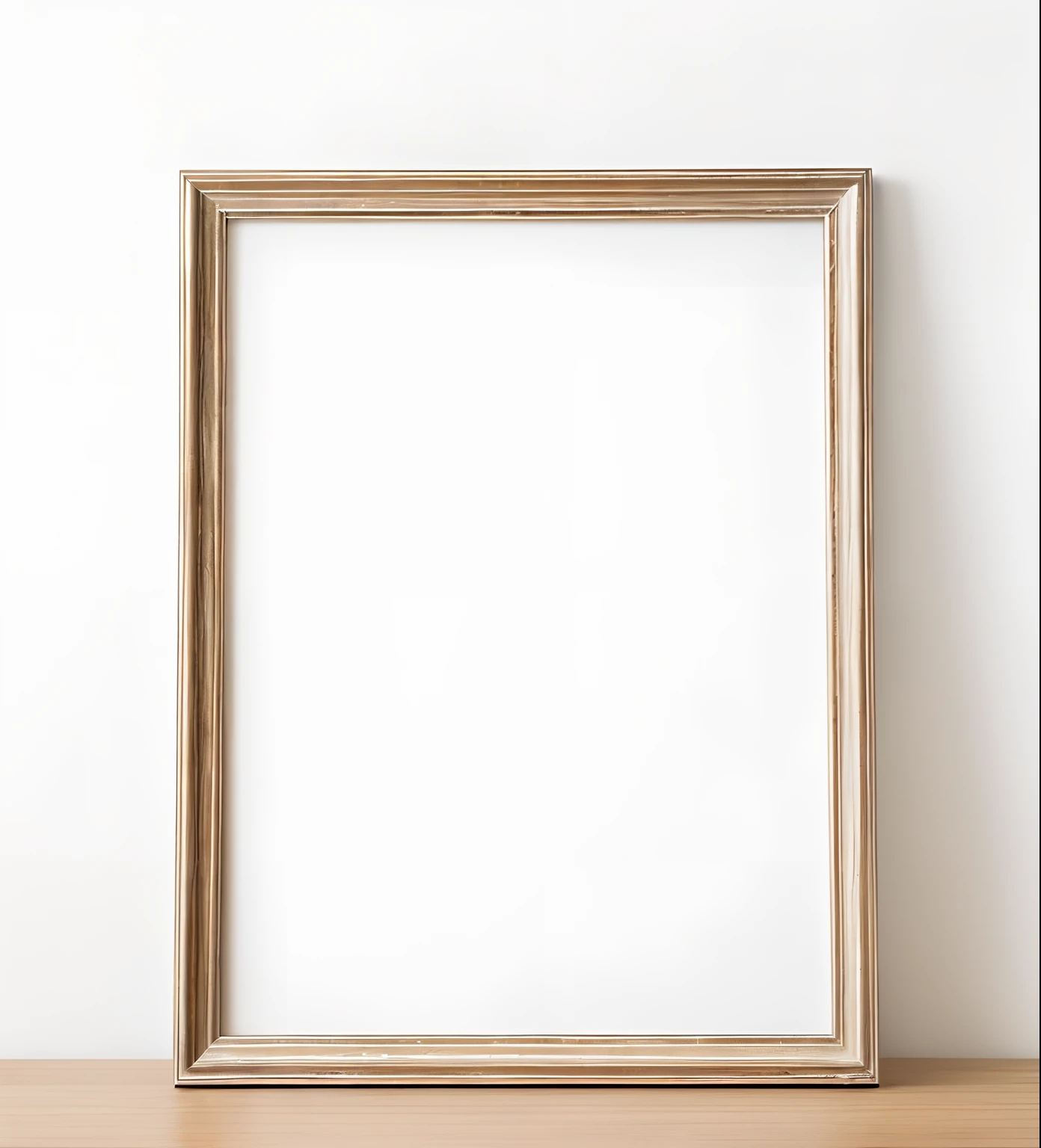 vintage wood frame with a blank white canvas