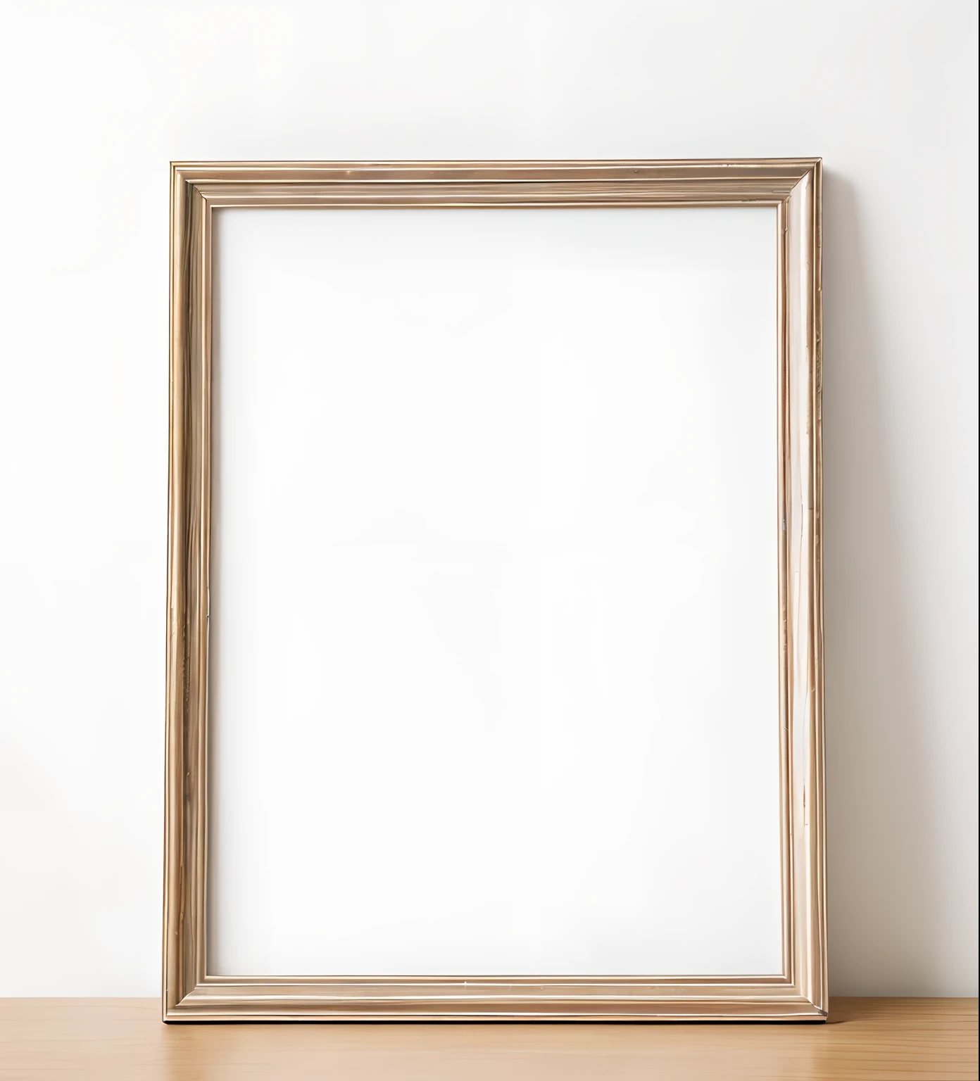 vintage wood frame with a blank white canvas