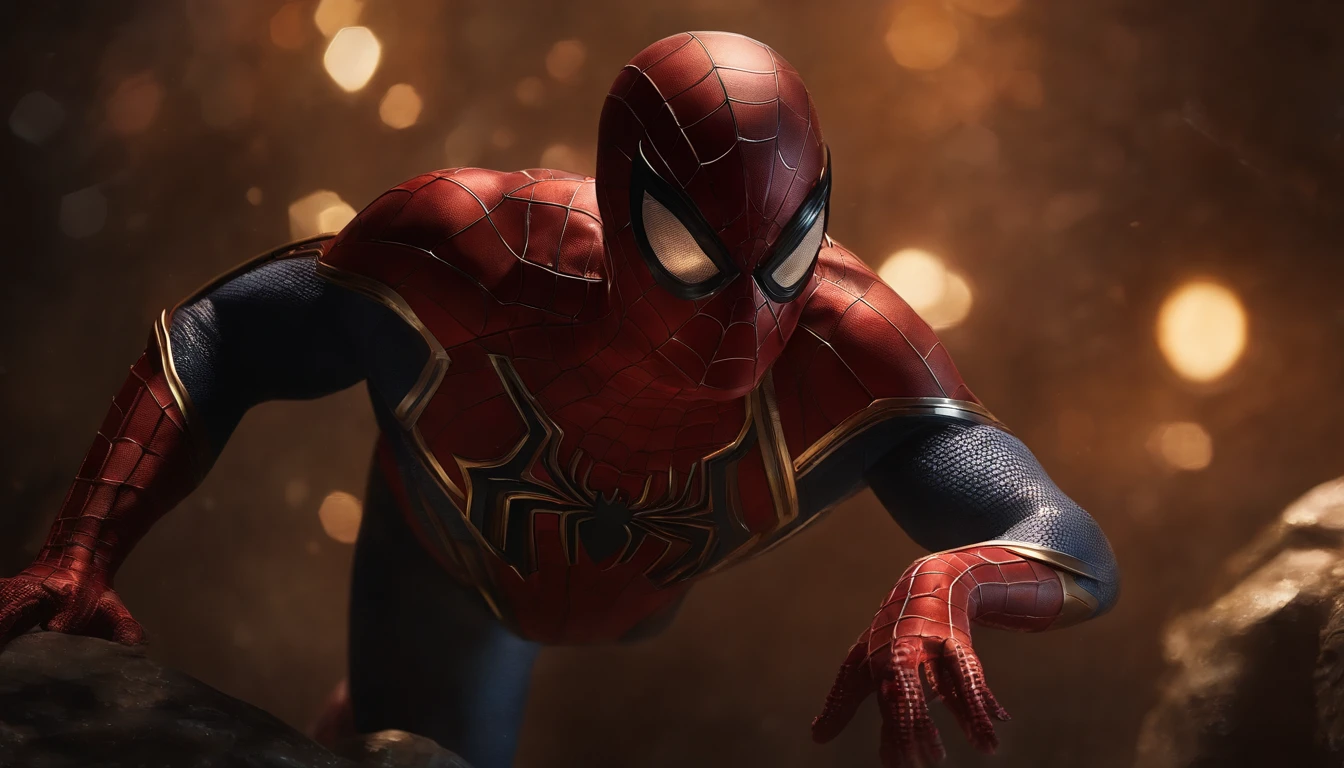 (melhor qualidade),(master part),(ultra detalhado),(4k resolution),(extremamente detalhado),Pintura expressionista abstrata "Hyperion", Cosmic Spider-Man, Tarot card, trending on ArtStation, pintura digital, retrato da arte do conceito do personagem, assustador