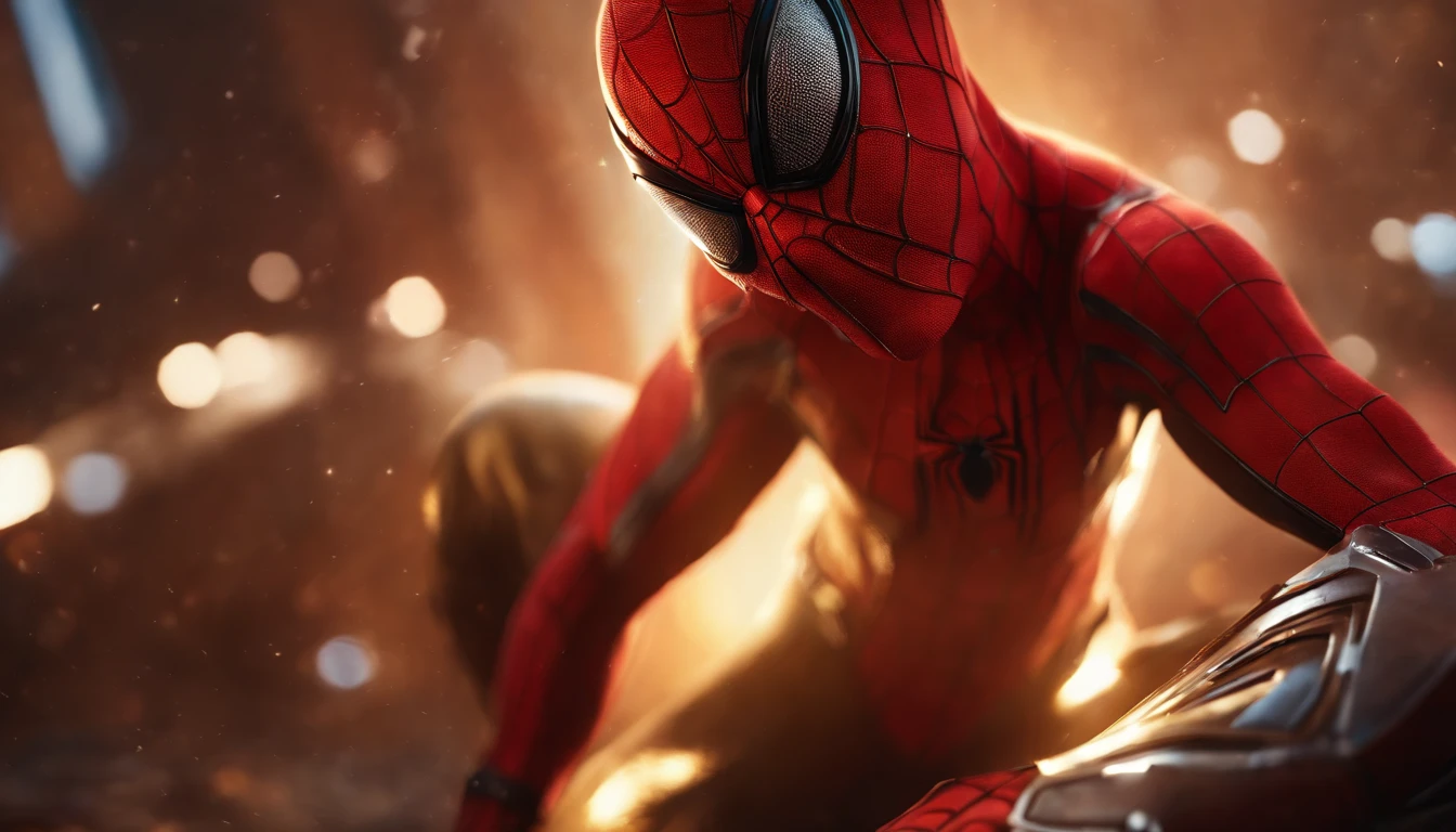 (melhor qualidade),(master part),(ultra detalhado),(4k resolution),(extremamente detalhado),Pintura expressionista abstrata "Hyperion", Cosmic Spider-Man, Tarot card, trending on ArtStation, pintura digital, retrato da arte do conceito do personagem, assustador