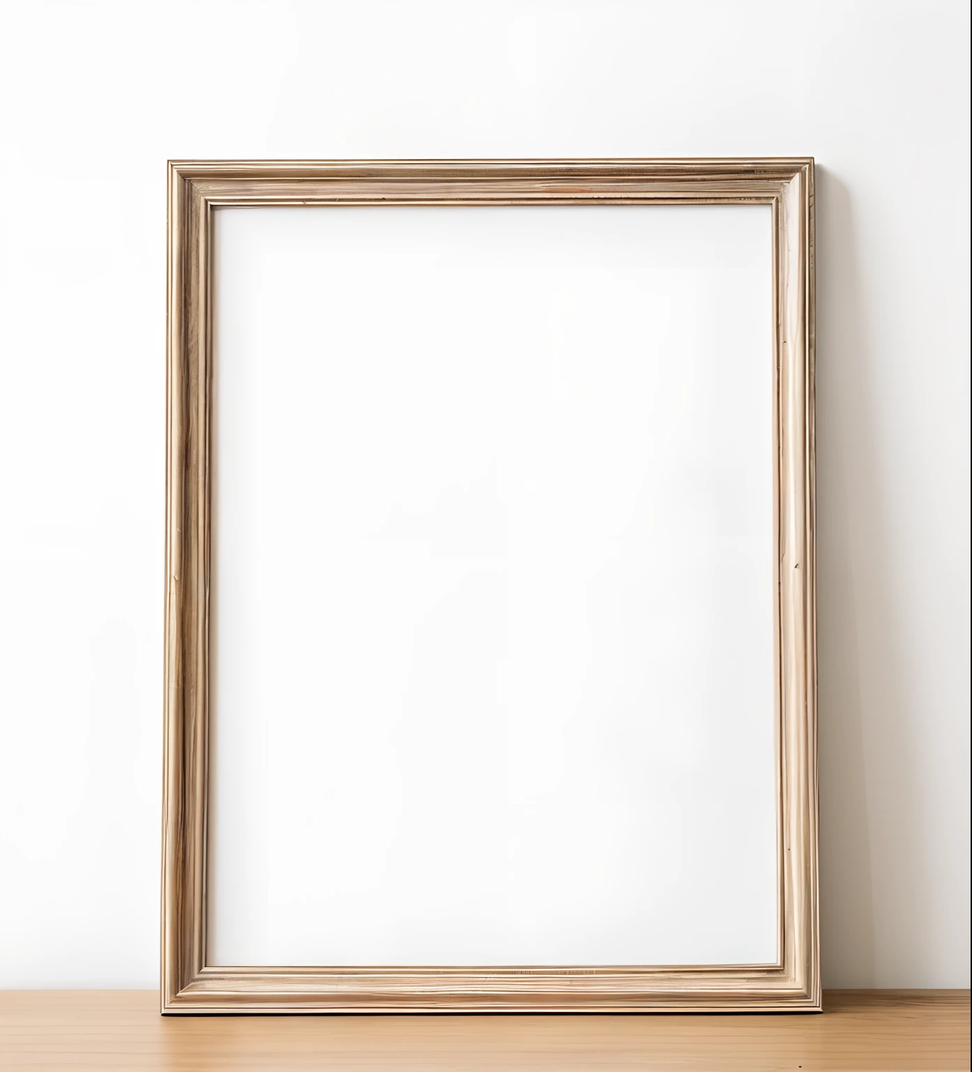 vintage wood frame with a blank white canvas