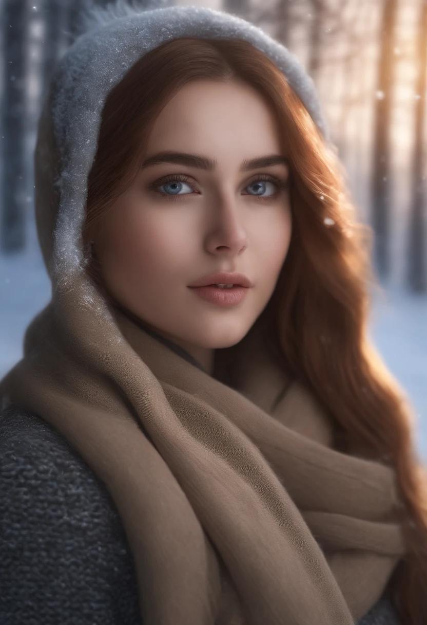 Winters,snow landscape,Beautiful girl,lacepantyhose,Random color,long sweater,depth of fields,Real light,Ray traching,OC renderer,UE5 renderer,Hyper-realistic,best qualtiy,8K, Works of masters,super-fine,Detailed pubic hair,Correct anatomy