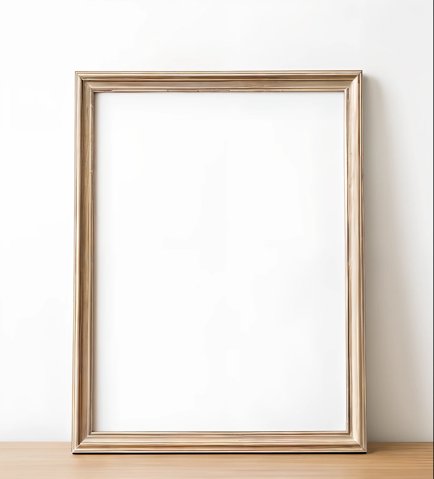 vintage wood frame with a blank white canvas