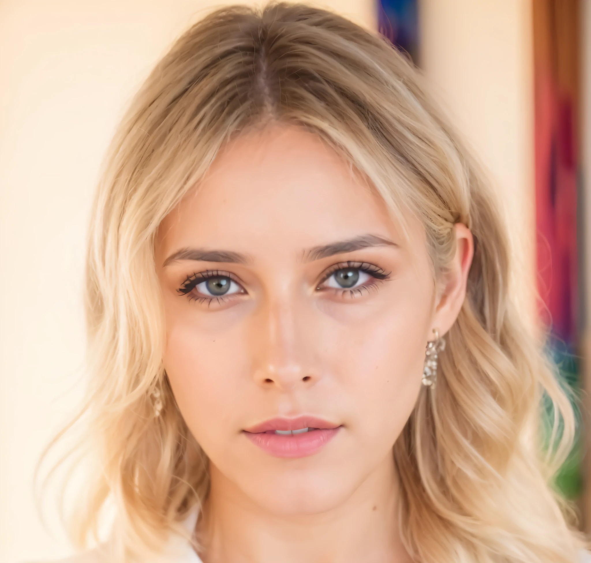 Foto RAW de psjwl,retrato, louro, Cabelos lisos, (pele altamente detalhada:1.2), 8k UHD, DSLR, soft lighting, alta qualidade, filmic grain, Fujifilm XT3, 20 years old, perfect skin