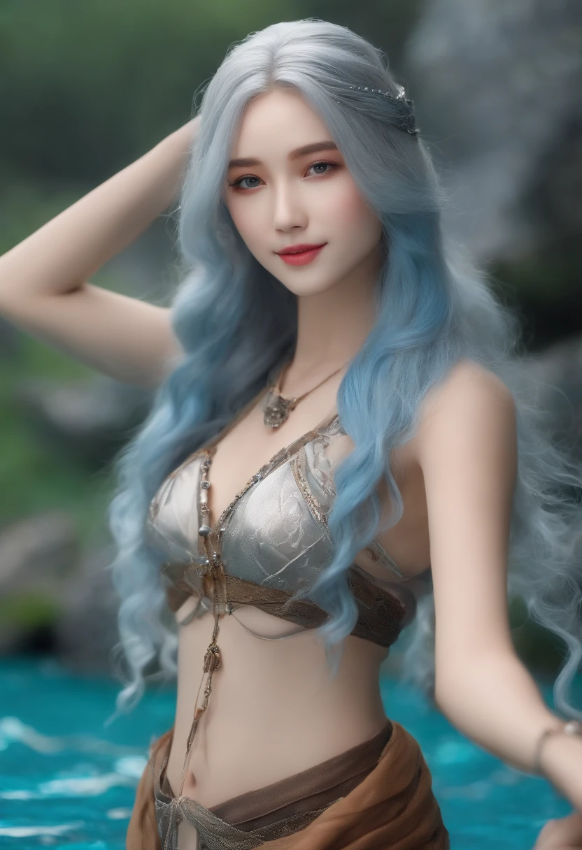 (8ＫRaw photography、top-quality、masuter piece:1.2)、ultra-detailliert、ultra res、(realisitic、rialistic photo:1.37)、portlate、high-definition RAW color photography、Professional Photography、highly detailed and beautiful、ighly detailed、8ＫImage wallpaper、amazing detailed、huge filesize、Official art、Highly detailed CG Unity 8ＫWallpapers of、highly detailed beautiful girl、extra detailed face、extremely detailed eye、highlydetailed skin、extremely detailed fingers、highly detailed nose、very detailed detailed mouth、Perfect Anatomy、细致背景、18year old、10 generations、Cute s、Realistic body、de pele branca、glistening skin、Handsome body、A light-haired、kawaii、kawaii faces、Lifelike face、Delicate eyes、Sauce order、Looking up、front facing、thick thigh、(Highly detailed white skin)、Tecateca、embarassed face、Excited face、Muchimuchi、Posing, (Big ass:1.33)、(want to see up to the kneecaps))、(Open your legs)、(Blue Bikini :1.22)、Wearing high heels、smile、((Blue sexy bikini :1)、(((Lift the skirt、Lift the skirt yourself)))、huge smile、((with round face:1.4))、((Captures the entire leg up to the shin:1.4))、((get blush:1.4))、((Small:1.3))ing eyes:1.4)).