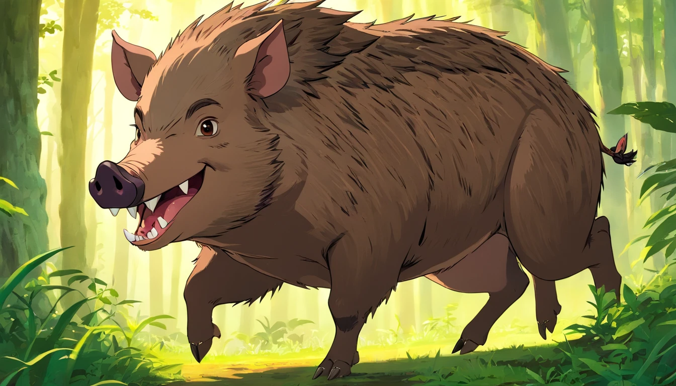 Wild boar with four fangs