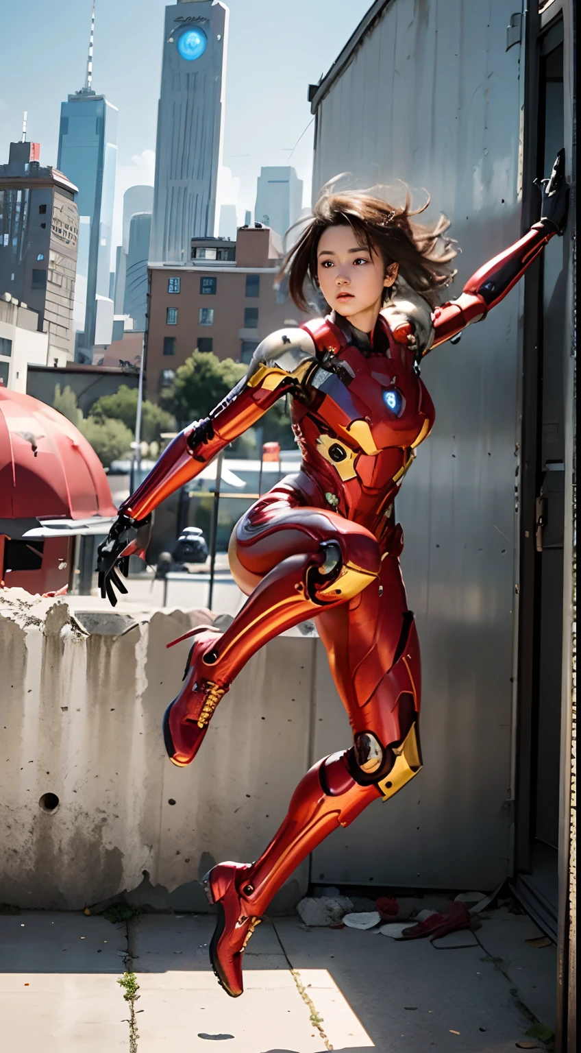 (1girl:1.3), solo,__body-parts__, official art, unity 8k wallpaper, ultra detailed, beautiful and aesthetic, beautiful, masterpiece, best quality, RAW, masterpiece, super fine photo,, best quality, super high Resolution, photorealistic, sunlight, full body portrait, stunningly beautiful,, dynamic pose, delicate face, vibrant eyes, (side view), she is wearing a futuristic Iron Man mech, red and gold, Highly detailed abandoned warehouse background, detailed face, detailed complex busy background, messy, gorgeous, milky, high detailed skin, realistic skin details, visible pores, sharp focus, volumetric fog, 8k uhd, dslr camera, High quality, film grain, fair skin, photorealism, lomography, sprawling metropolis in a futuristic dystopia, view from below, translucent
