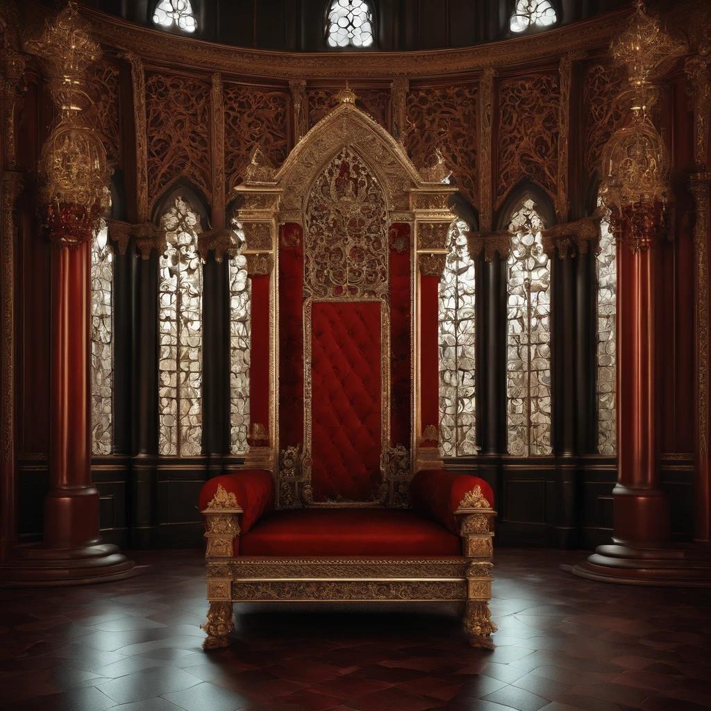 Throne seat with skulls and bones