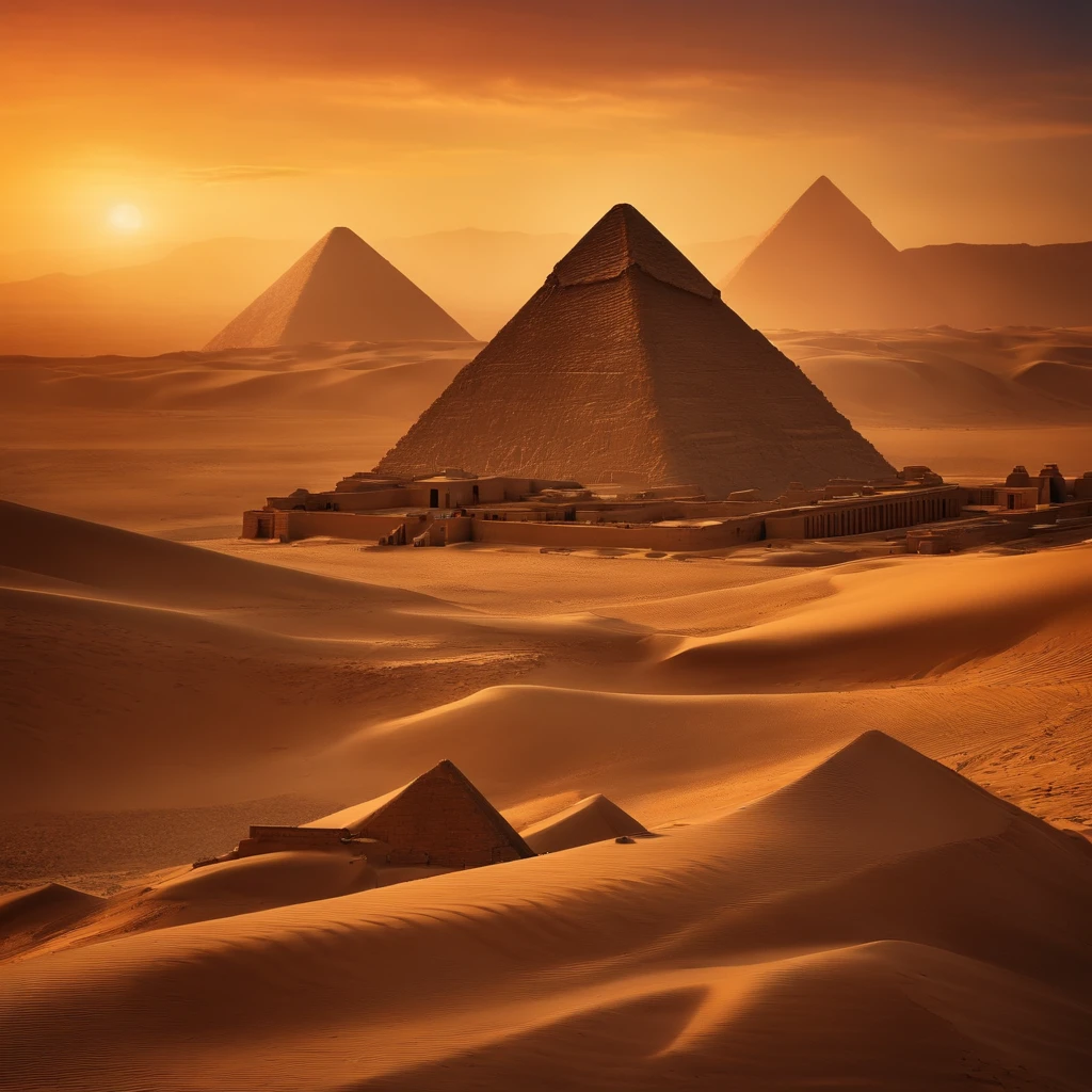 Piramides de egipto cuando recien las terminaron de construir.realista
