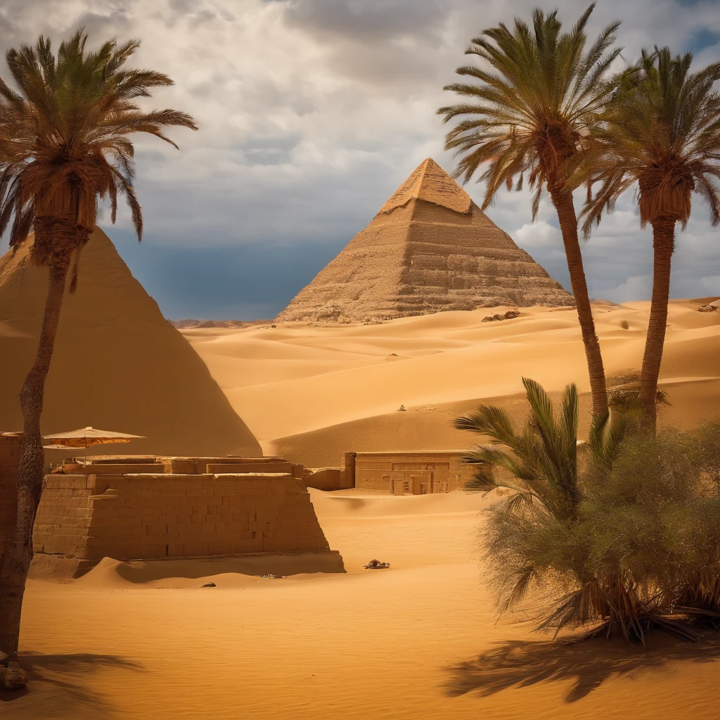 Piramides de egipto cuando recien las terminaron de construir.realista