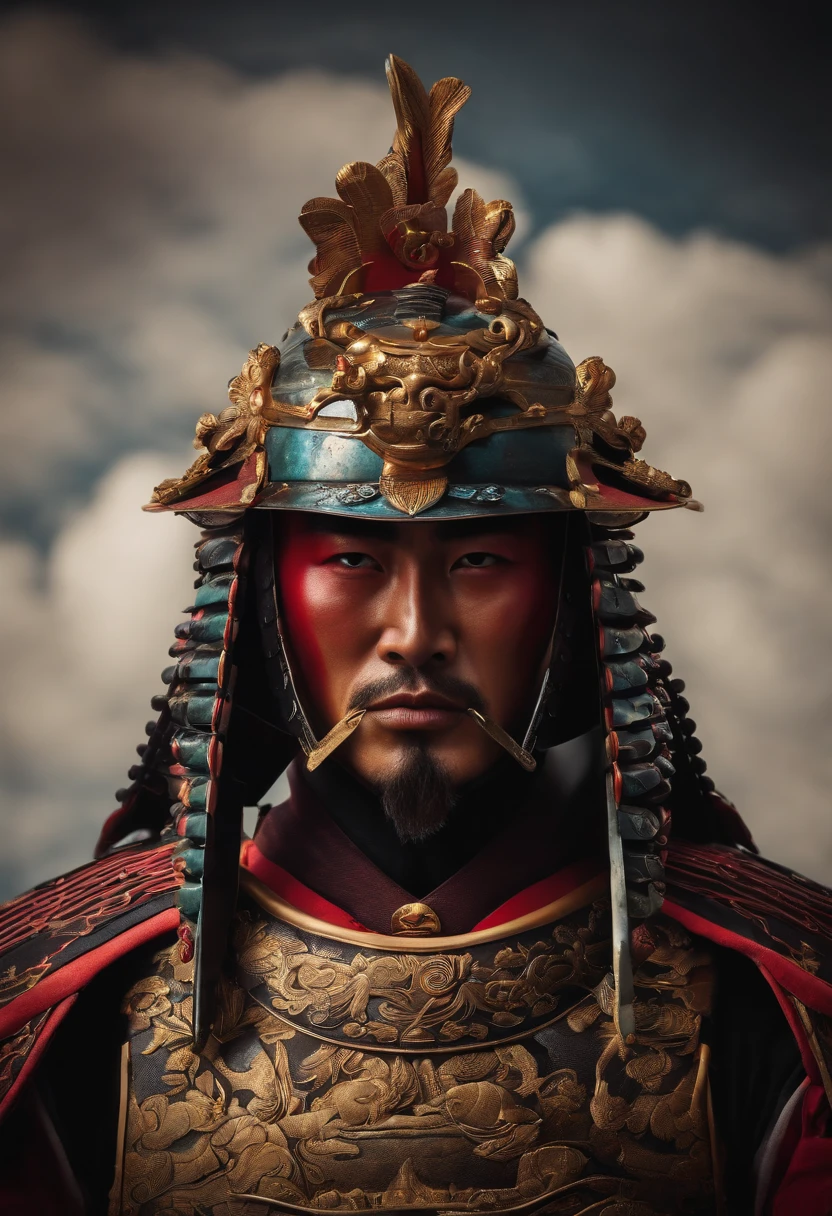 (Majestic, intricate, colorful), (a superb Mythical metalwork of a Samurai), (Superb lighting, lots of colorful details, photorealistic, highres, depth), (Colorful, Realistic, High quality, Highly detailed, Sharp focus, 8K UHD, photography, trending on artstation)