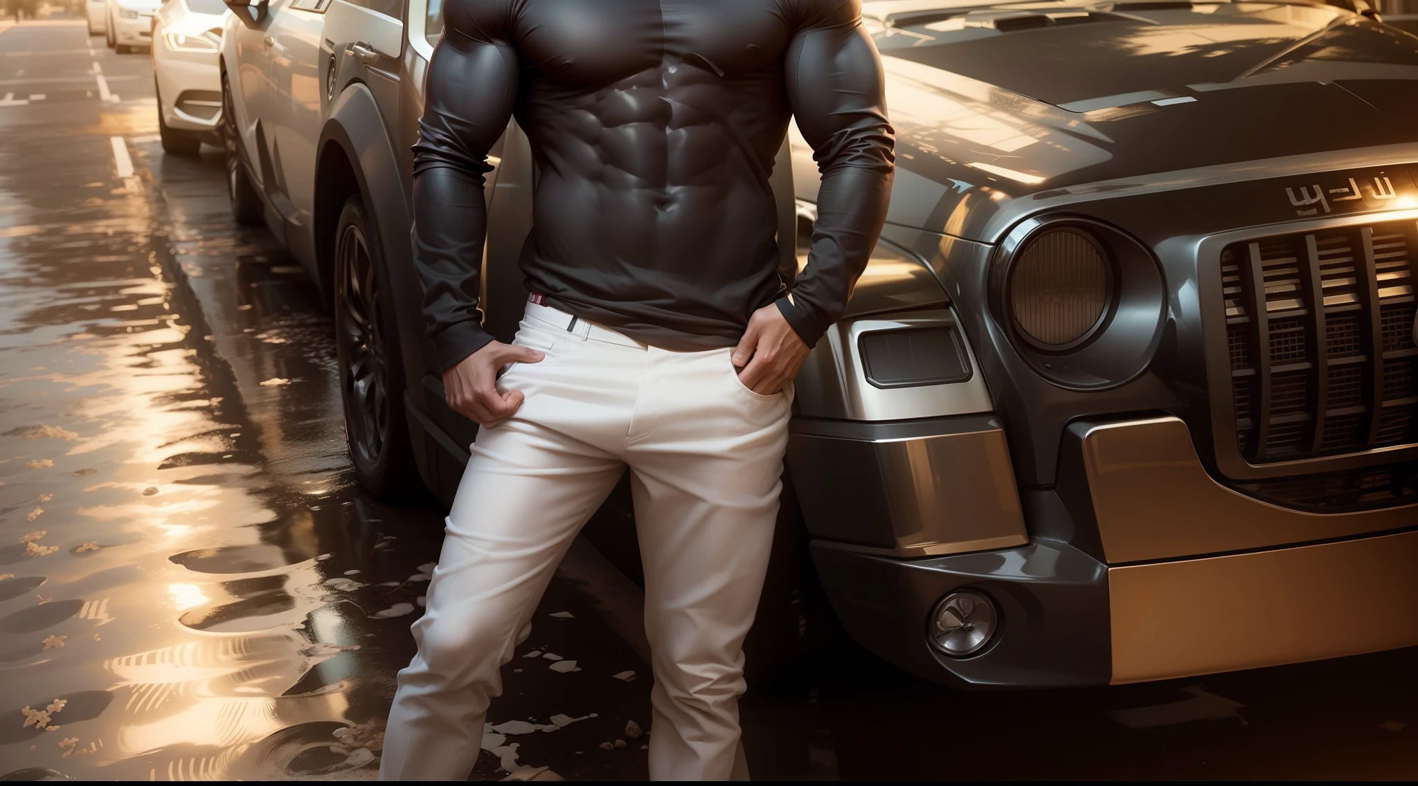 Handsome boy bodybuilder background change realistic face new feature