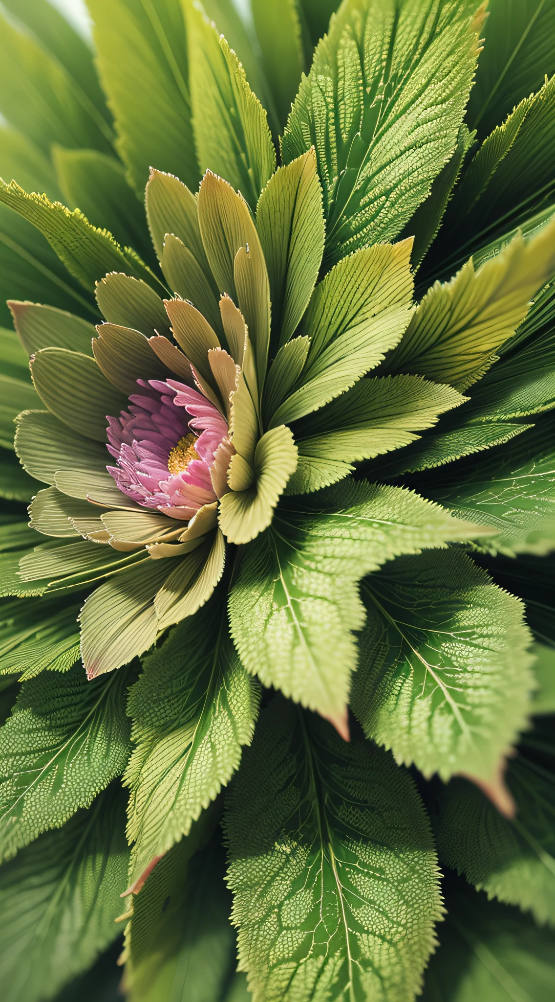 (Best Quality,4K,8K,hight resolution,masutepiece:1.2),Ultra-detailed,(Realistic,Photorealistic,Photorealsitic:1.37),Brain-type plants,fractral,Fibonacci,Complex and symmetrical on both sides,moss covered,emerald green,Gradient Color,Soft lighting,Crystal-like texture,Abstract Surrealism,Vibrant colors,Sharp Focus,Captivating patterns,Detailed veins,Ethereal Atmosphere