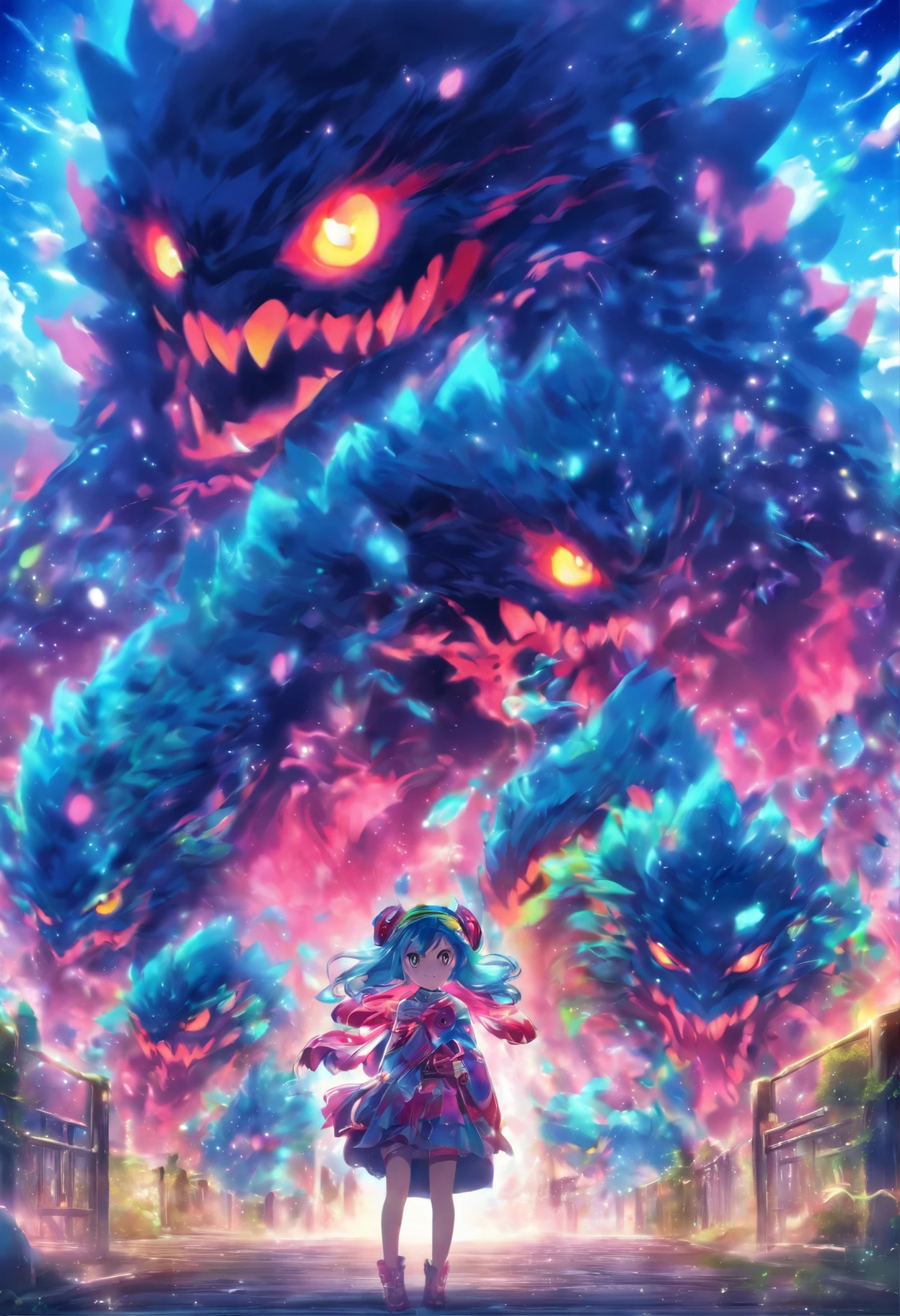 masterpiece, best quality, cute monster