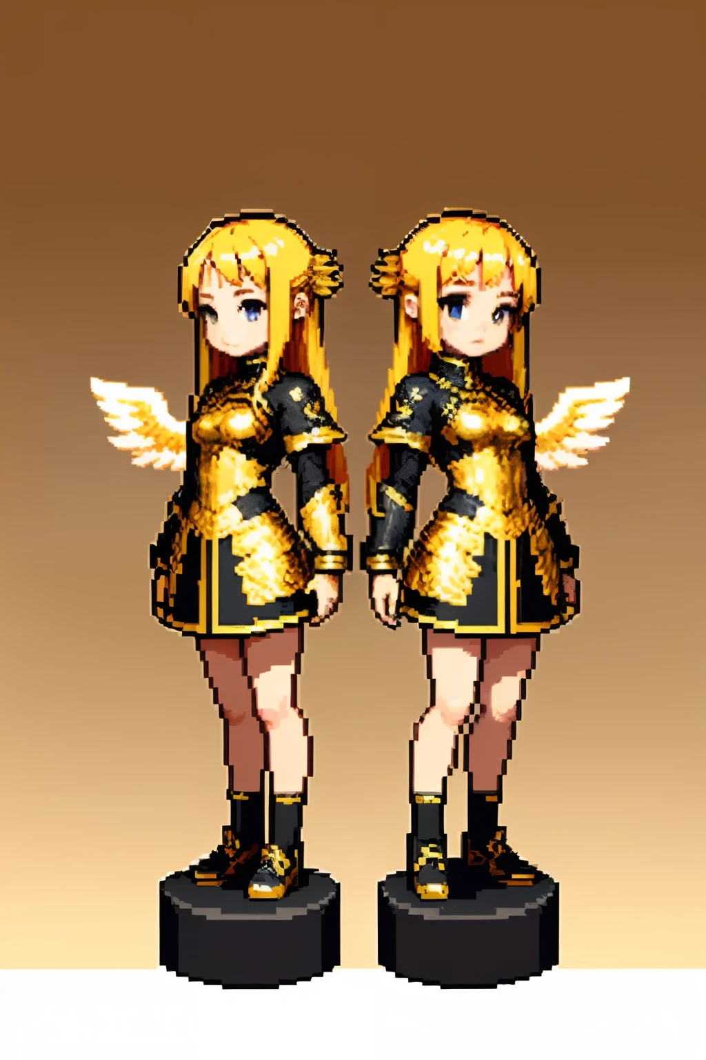 (master-piece, top-quality, beste-Qualit), pixel, pixel art, 1girls, full,It has golden wings....,Golden Hair