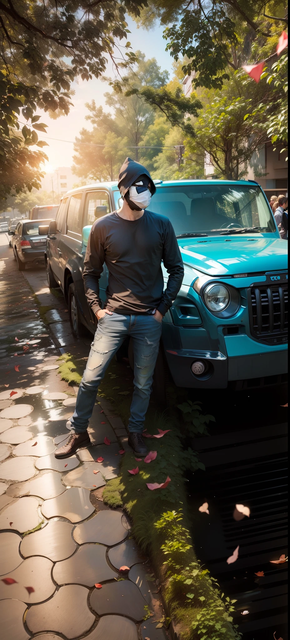 No face change background change