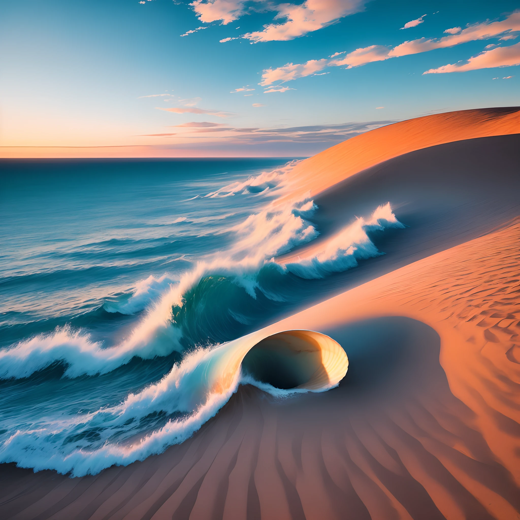 Colorful auspicious clouds,evening light,sea shell,A desert,k hd,Sea of Clouds,Clouds,Love Cloud,tenchi,swell sea,conch