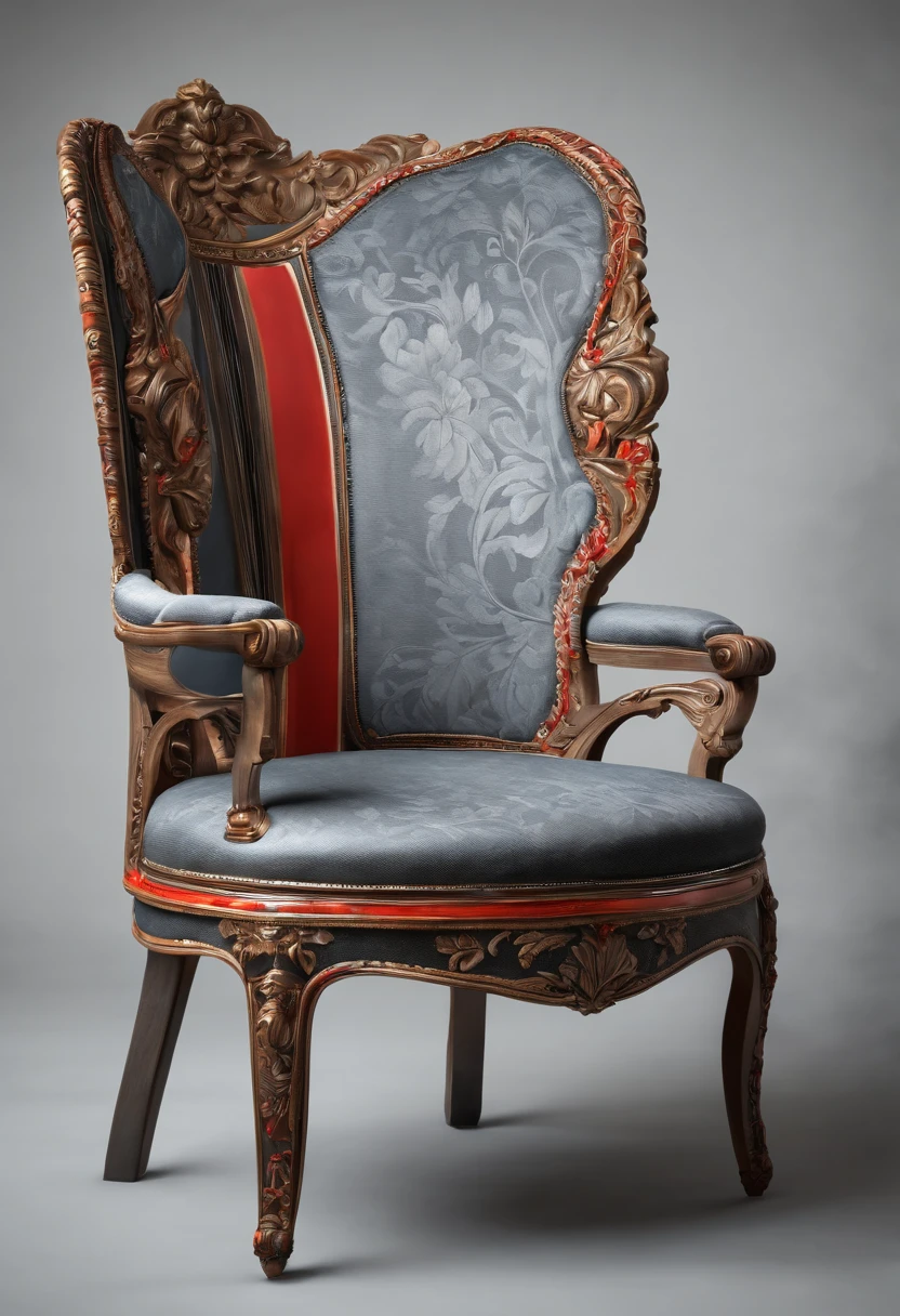 Ergonomic chair,hand painted style,a sketch,greys,Lateral face